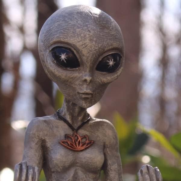 Estatuas Alienígenas Meditando John Bernard - Set de 2 Gris