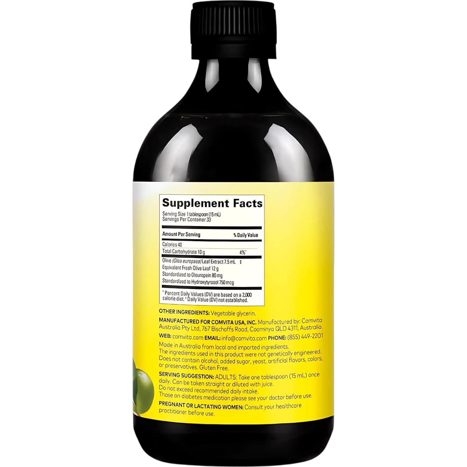 Extracto de Hoja de Olivo Comvita 500 ml - Suplemento Antioxidante