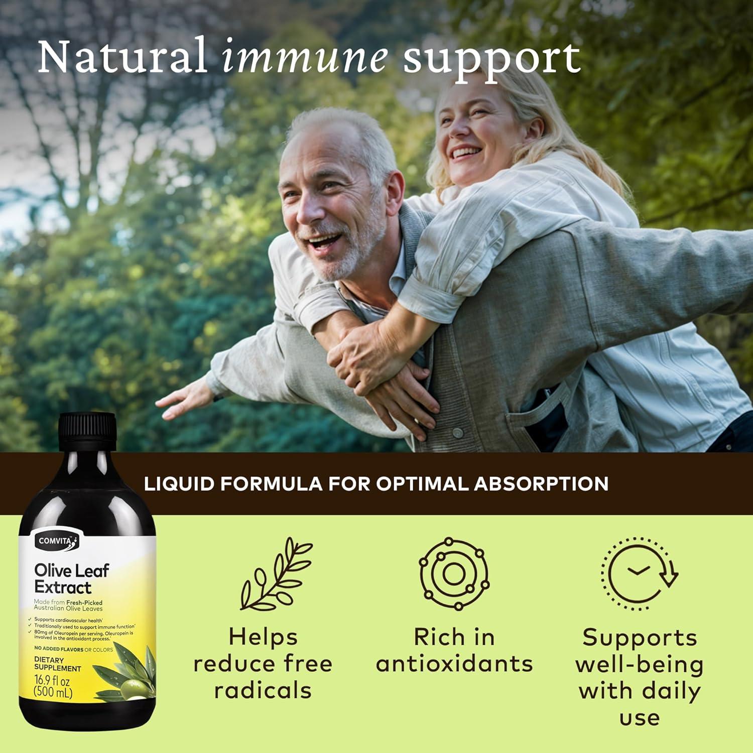 Extracto de Hoja de Olivo Comvita 500 ml - Suplemento Antioxidante