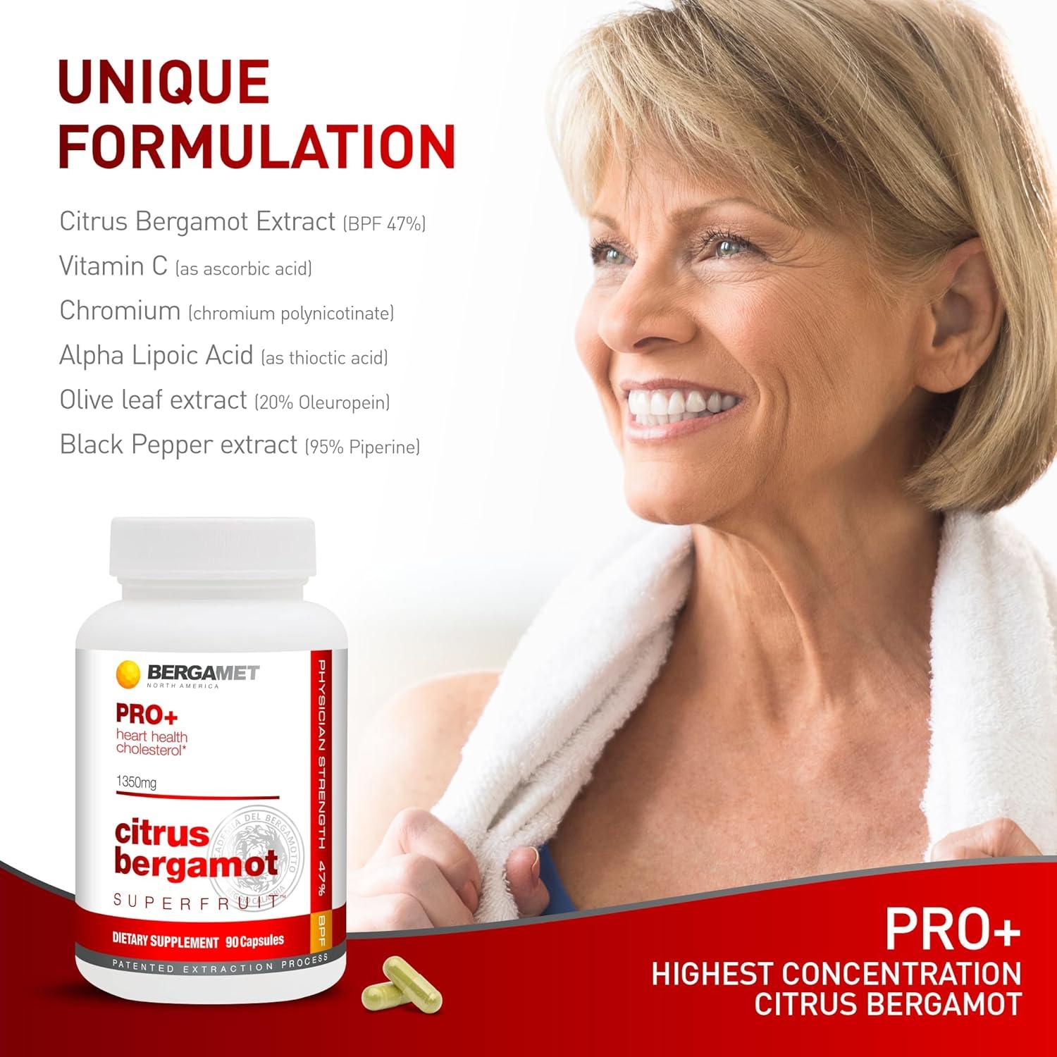 Suplemento BergaMet PRO+ 1350mg 90 Cápsulas Bergamota