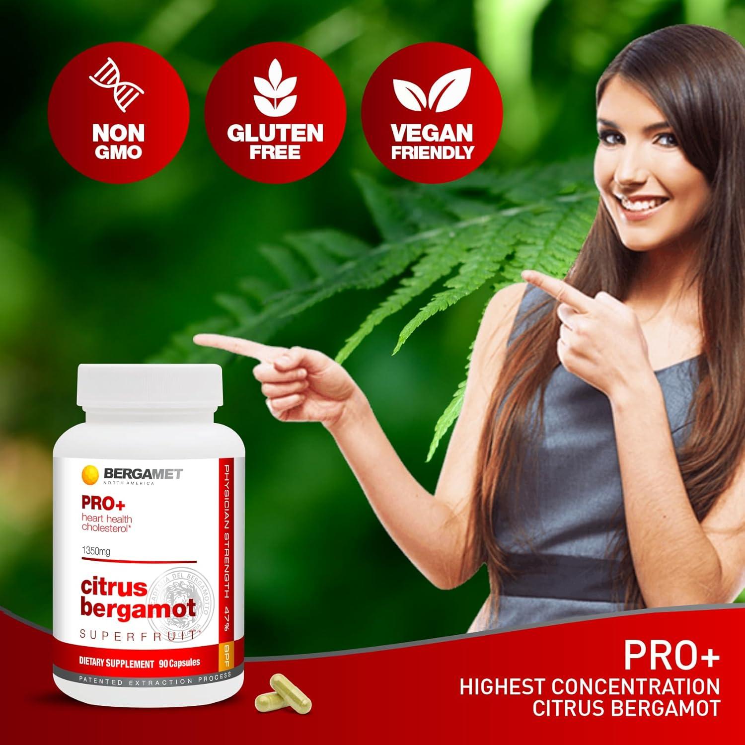 Suplemento BergaMet PRO+ 1350mg 90 Cápsulas Bergamota