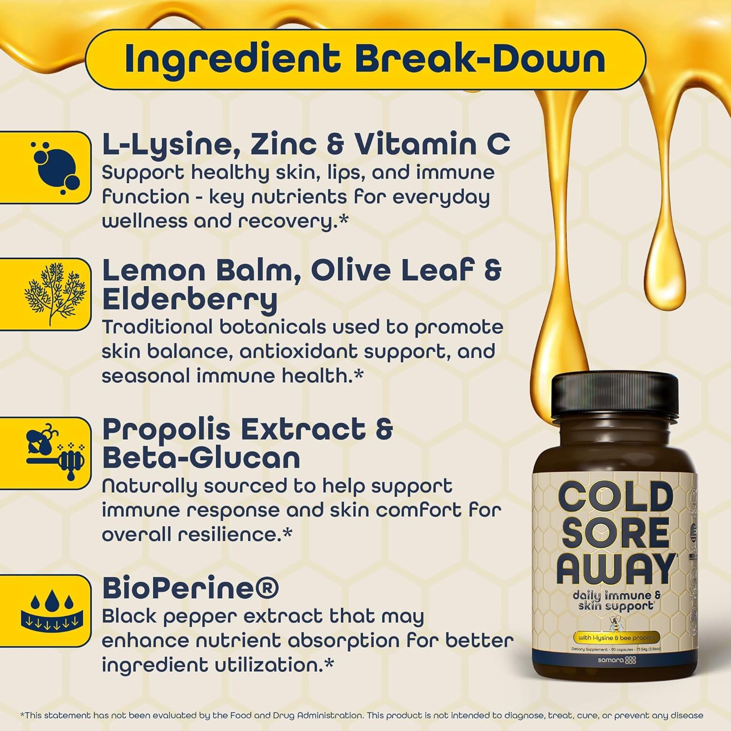 Suplemento Herbal Samara 888 L Lisina 90 Cápsulas para Herpes Labial