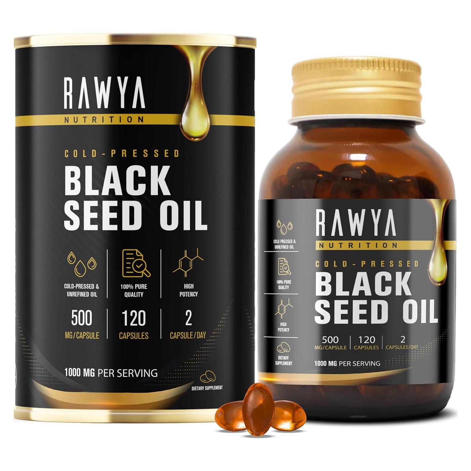 Cápsulas de Aceite de Semilla Negra Rawya 500mg - 120 Unidades