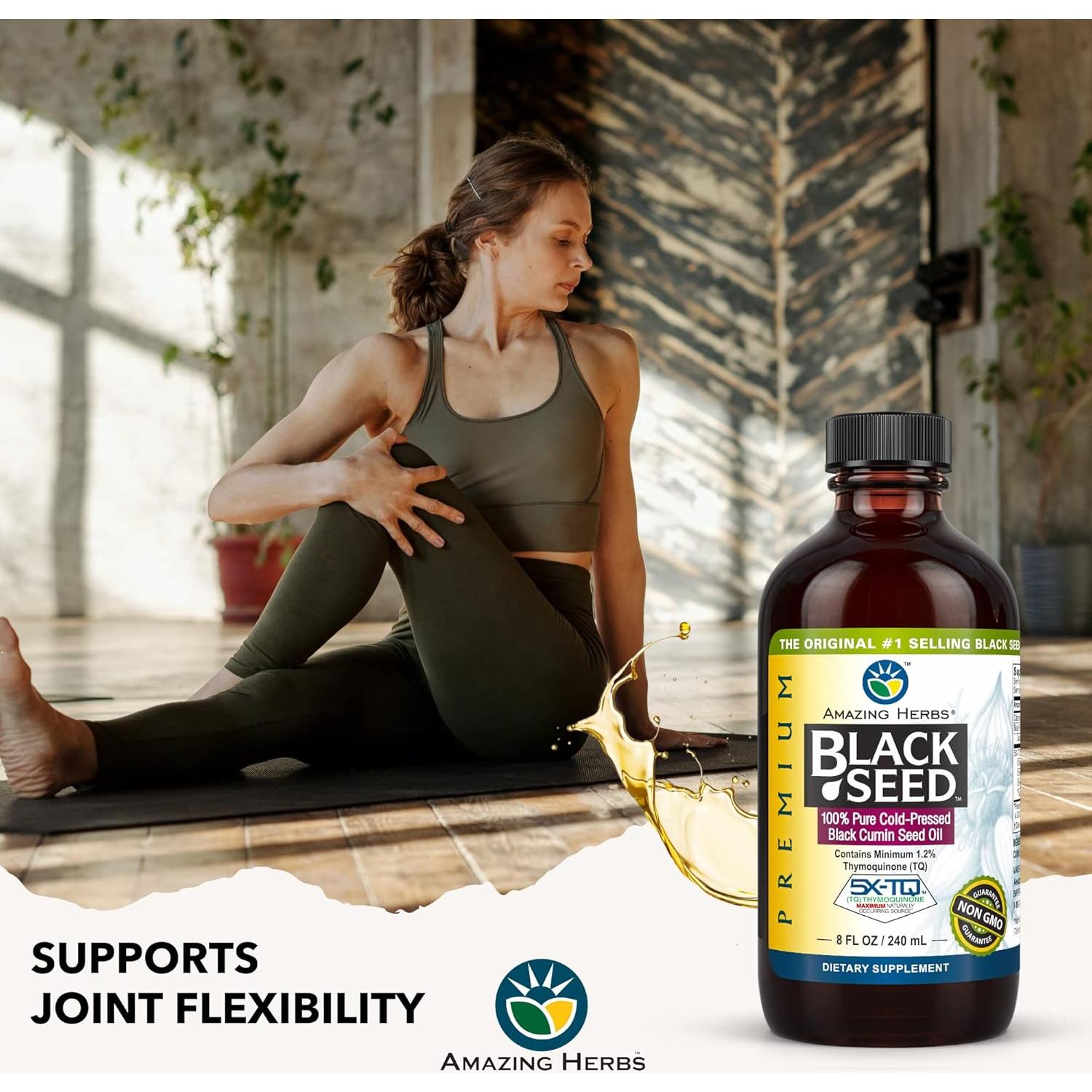 Aceite de Semilla Negra Amazing Herbs 236.6 ml Prensado en Frío