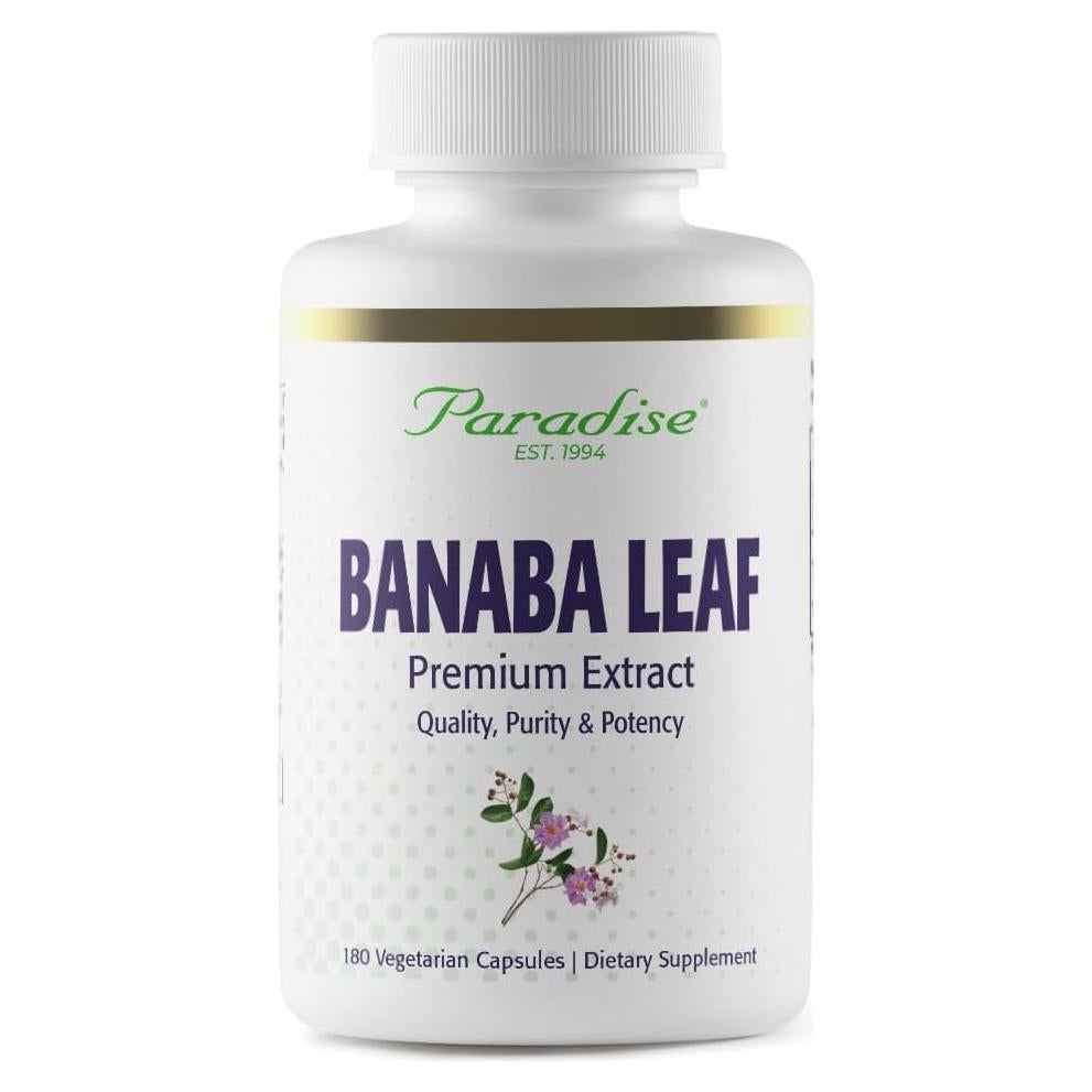 Suplemento Herbal Hoja de Banaba 250 mg Hierbas del Paraíso 180 Cápsulas
