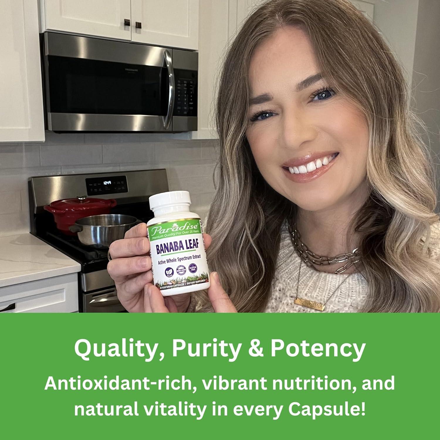 Suplemento Herbal Hoja de Banaba 250 mg Hierbas del Paraíso 180 Cápsulas