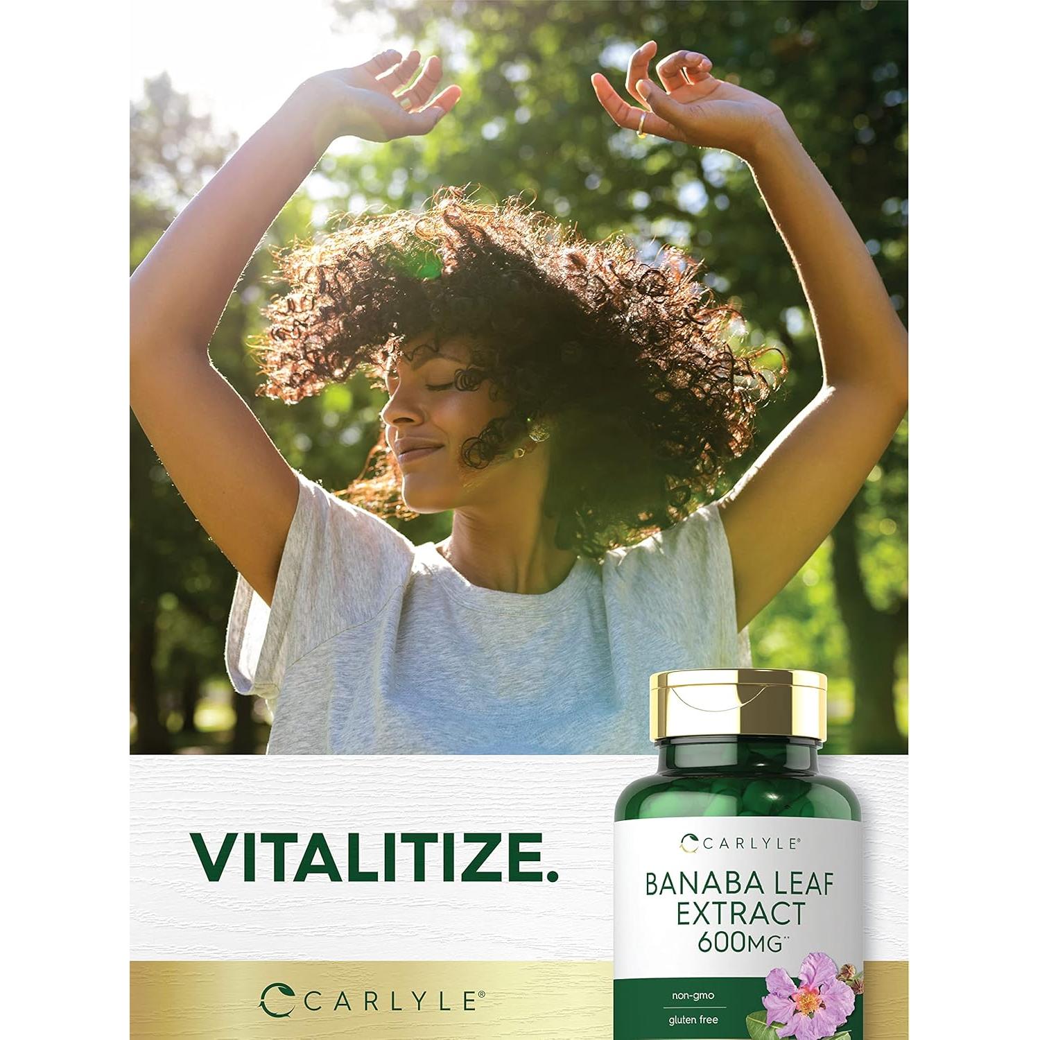 Cápsulas de Extracto de Hoja de Banaba Carlyle 600mg - 200 Unidades