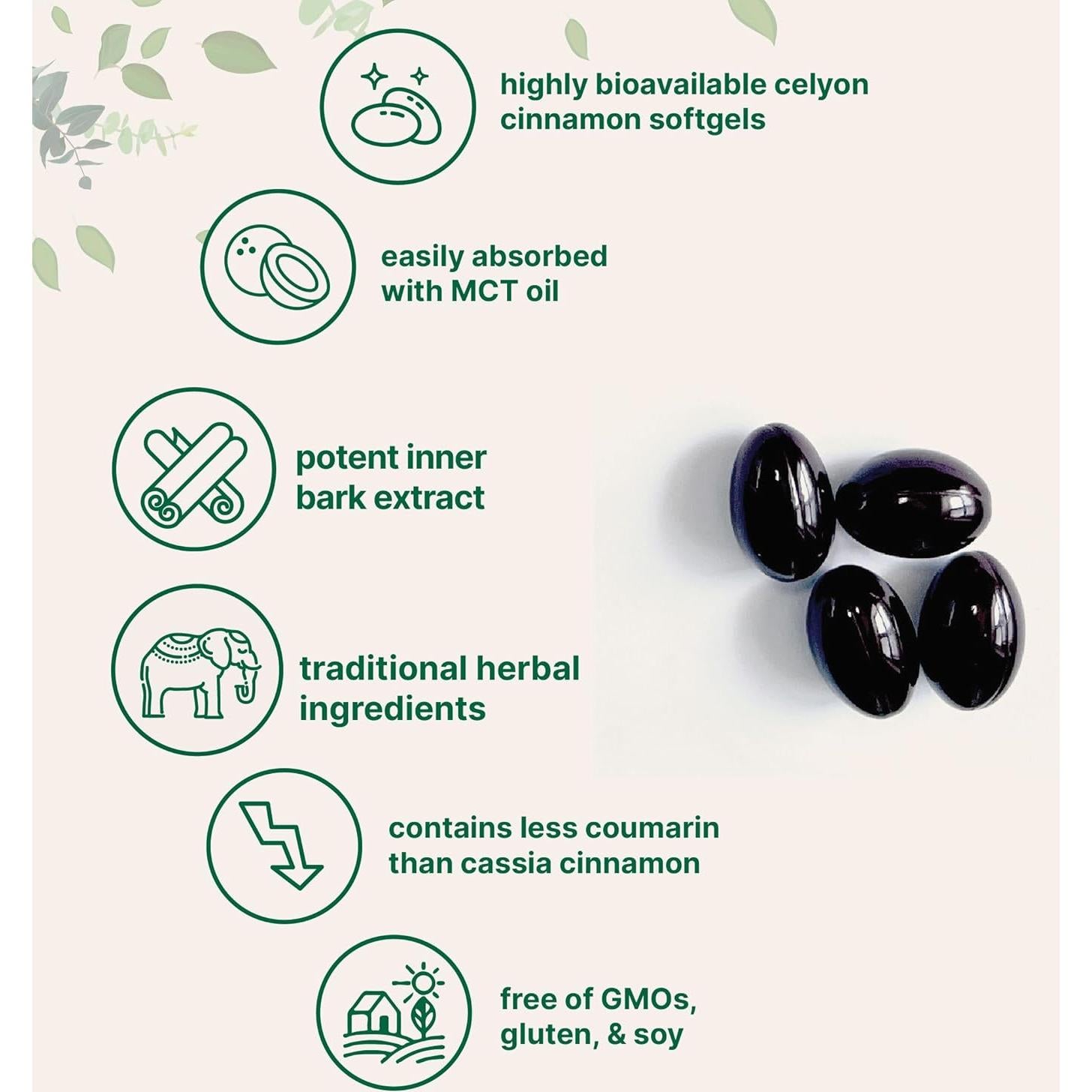 Gelatinas Blandas de Canela de Ceilán 7200mg Micro Ingredients | 300 Unidades | Antioxidante y Sin Gluten