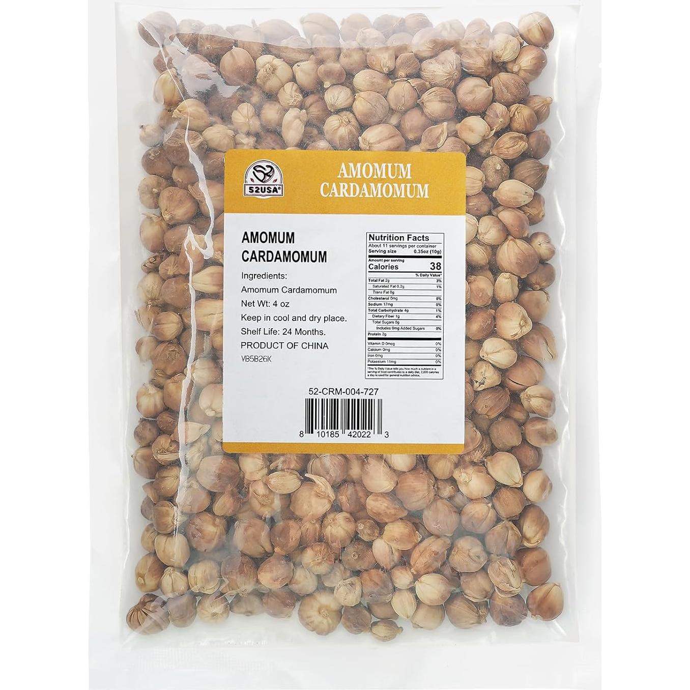 Vainas de Cardamomo Blanco 52USA 113g - Sin OGM, Aromático