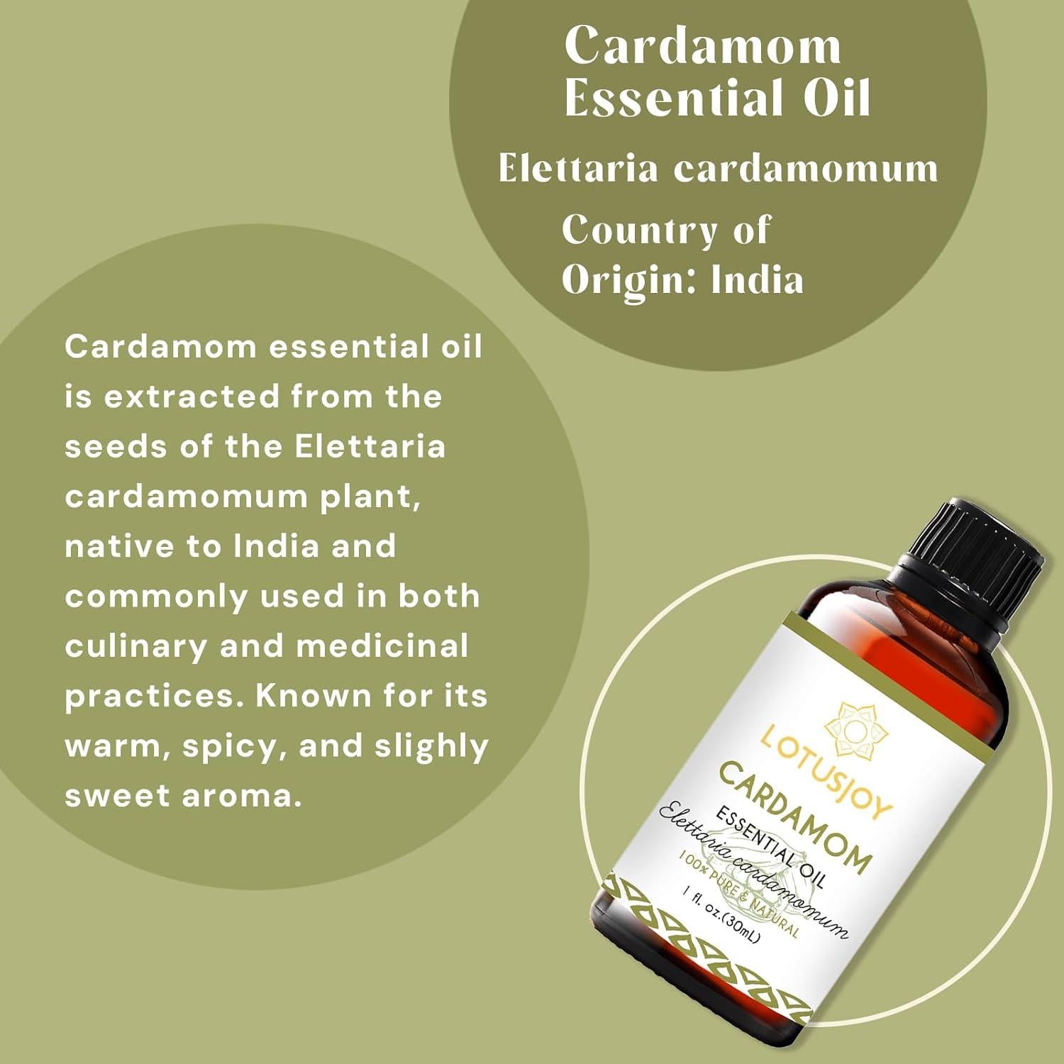 Aceite Esencial de Cardamomo 30 ml - LotusJoy Puro y Natural