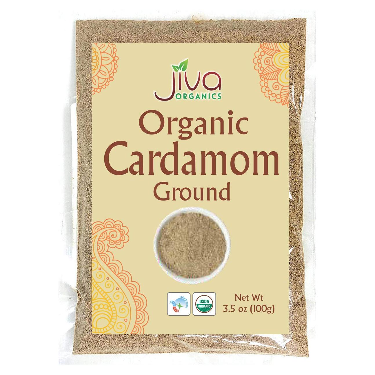 Polvo de Cardamomo Orgánico Jiva 100g - Premium, Aromático