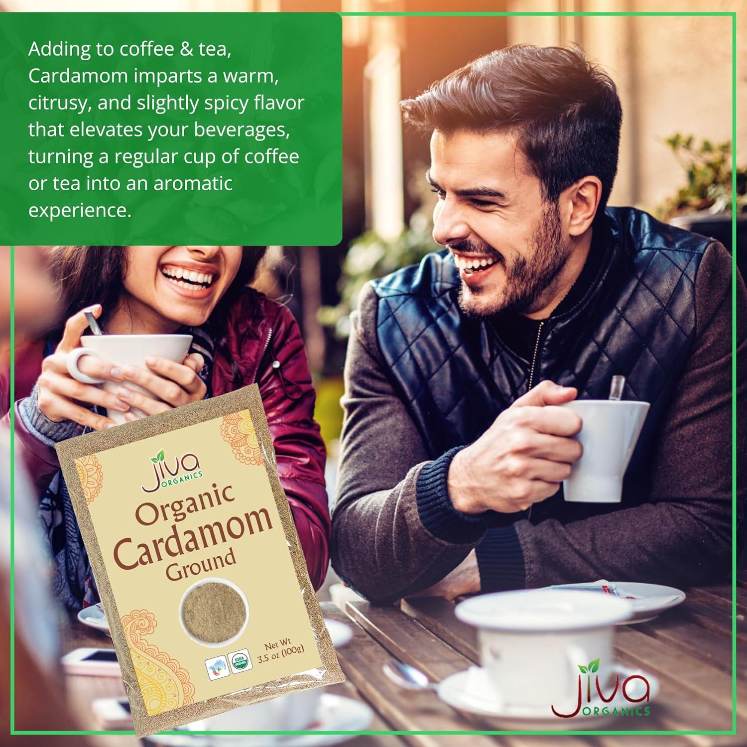 Polvo de Cardamomo Orgánico Jiva 100g - Premium, Aromático