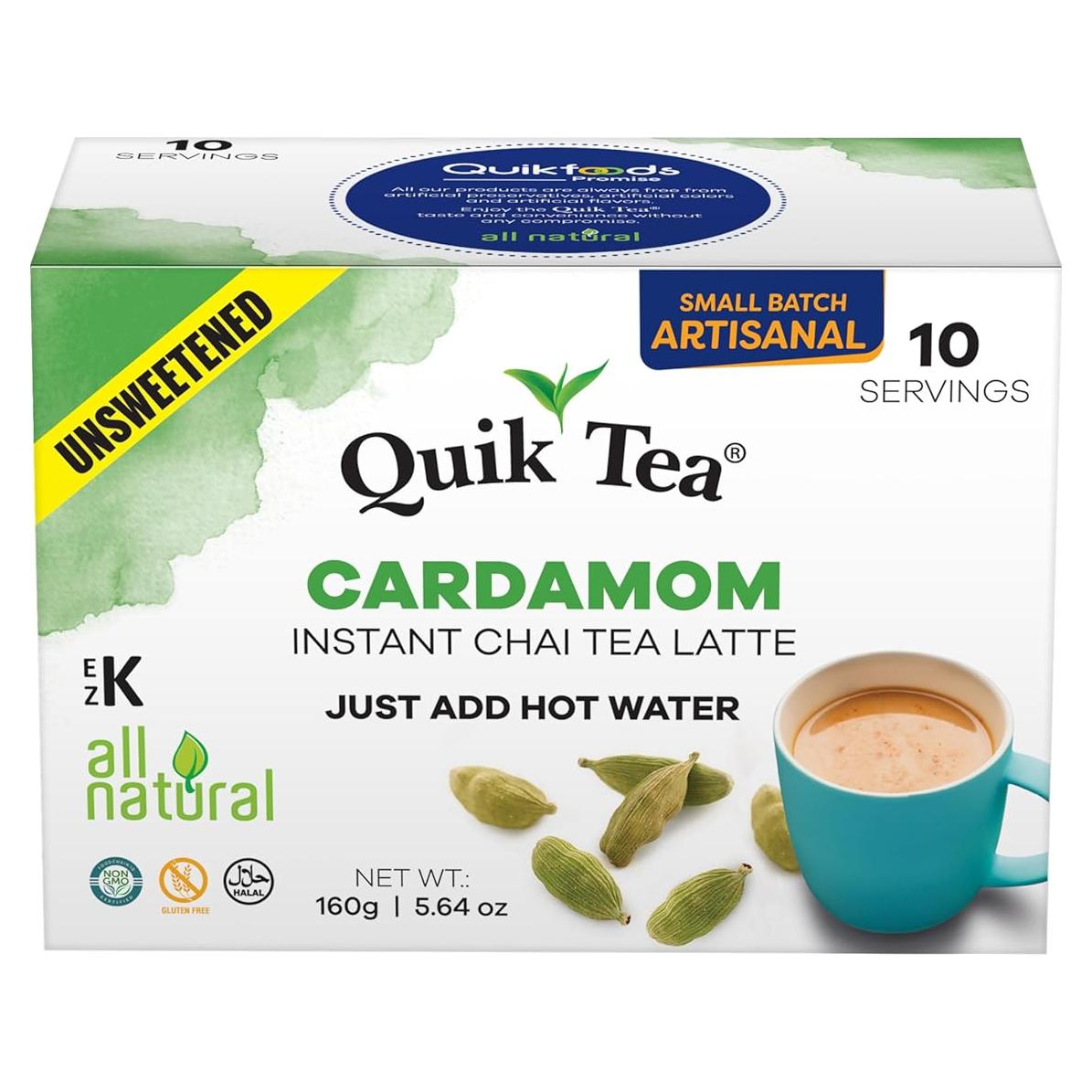 QuikTea Chai Latte Sin Azúcar Cardamomo 160g - Sabor Intenso