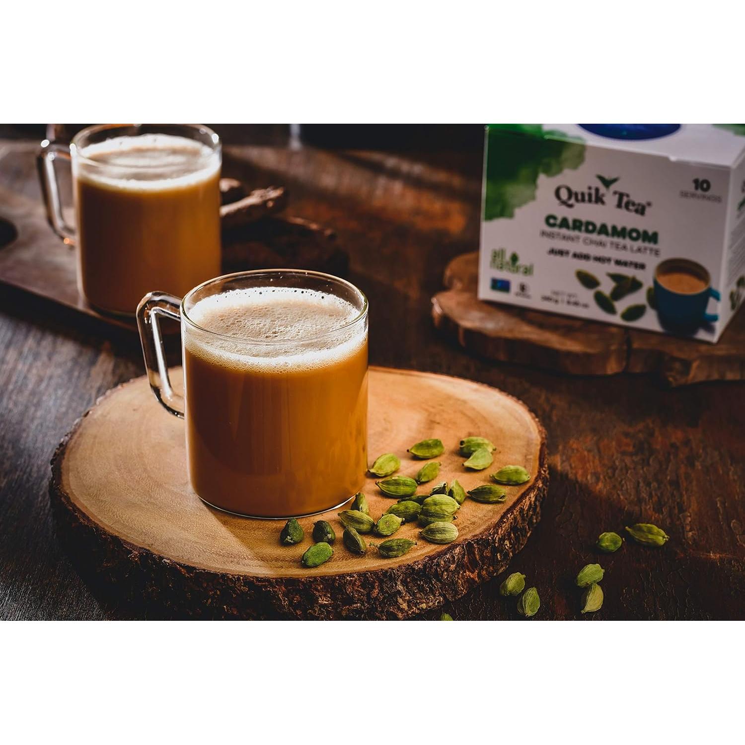 QuikTea Chai Latte Sin Azúcar Cardamomo 160g - Sabor Intenso