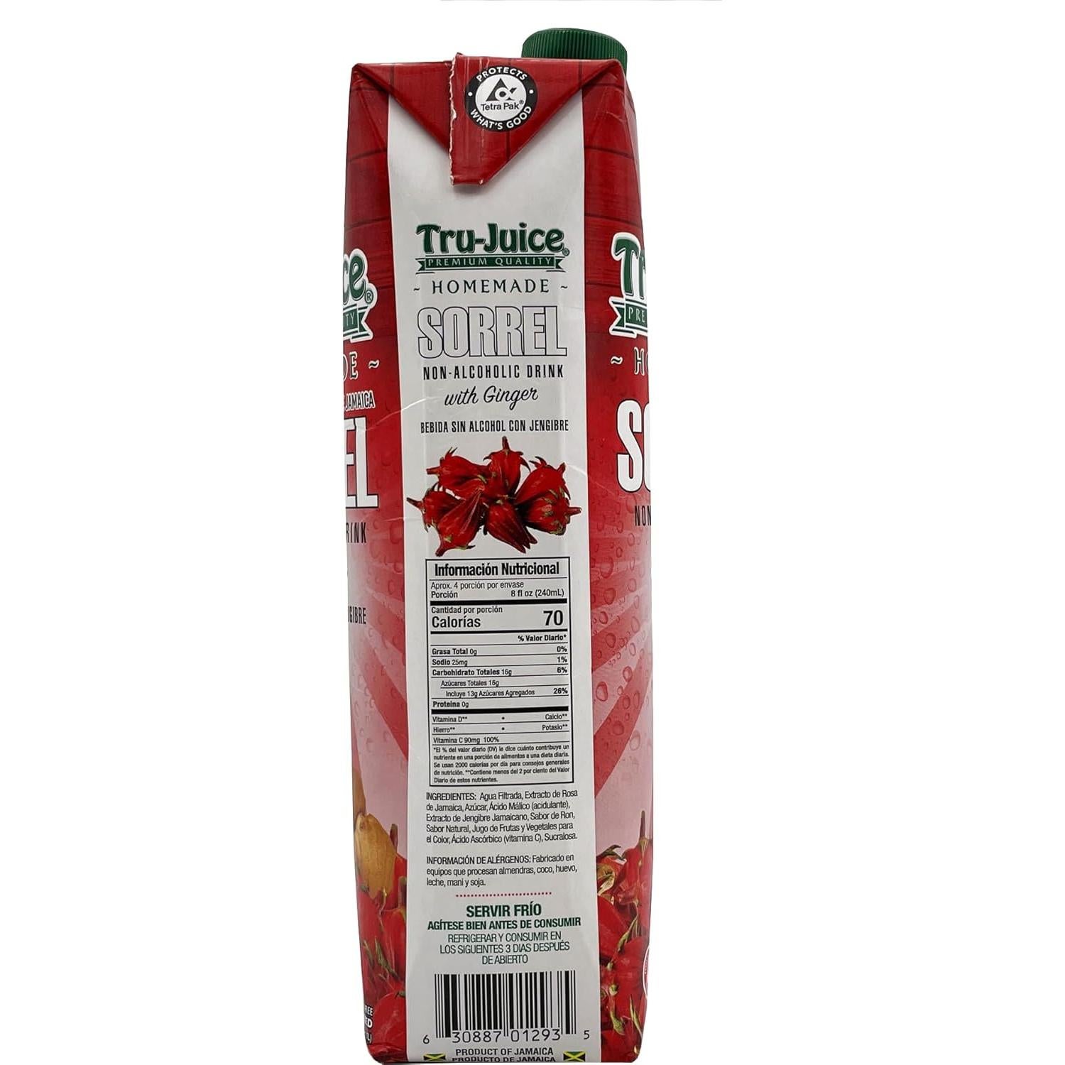 Jugo Casero Tru-Juice Sorrel y Jengibre 1 Litro