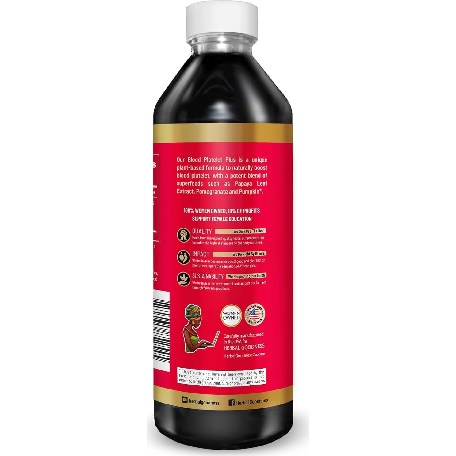 Suplemento Líquido Herbal Goodness Hoja de Papaya 355ml - Soporte Inmunológico y Plaquetas