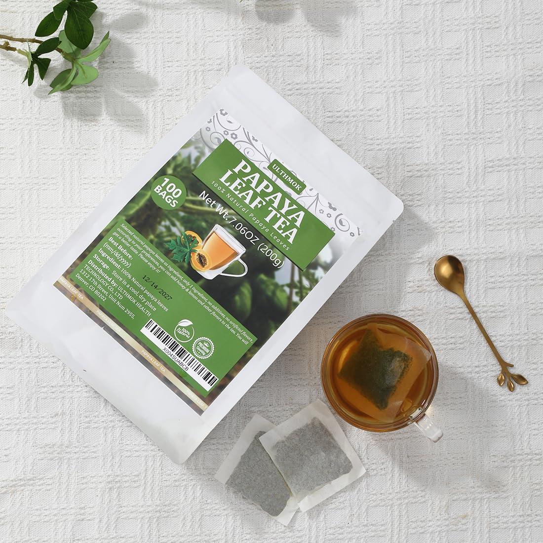 100 Bolsas de Té de Hoja de Papaya YILINSHA - Natural y Sin Aditivos