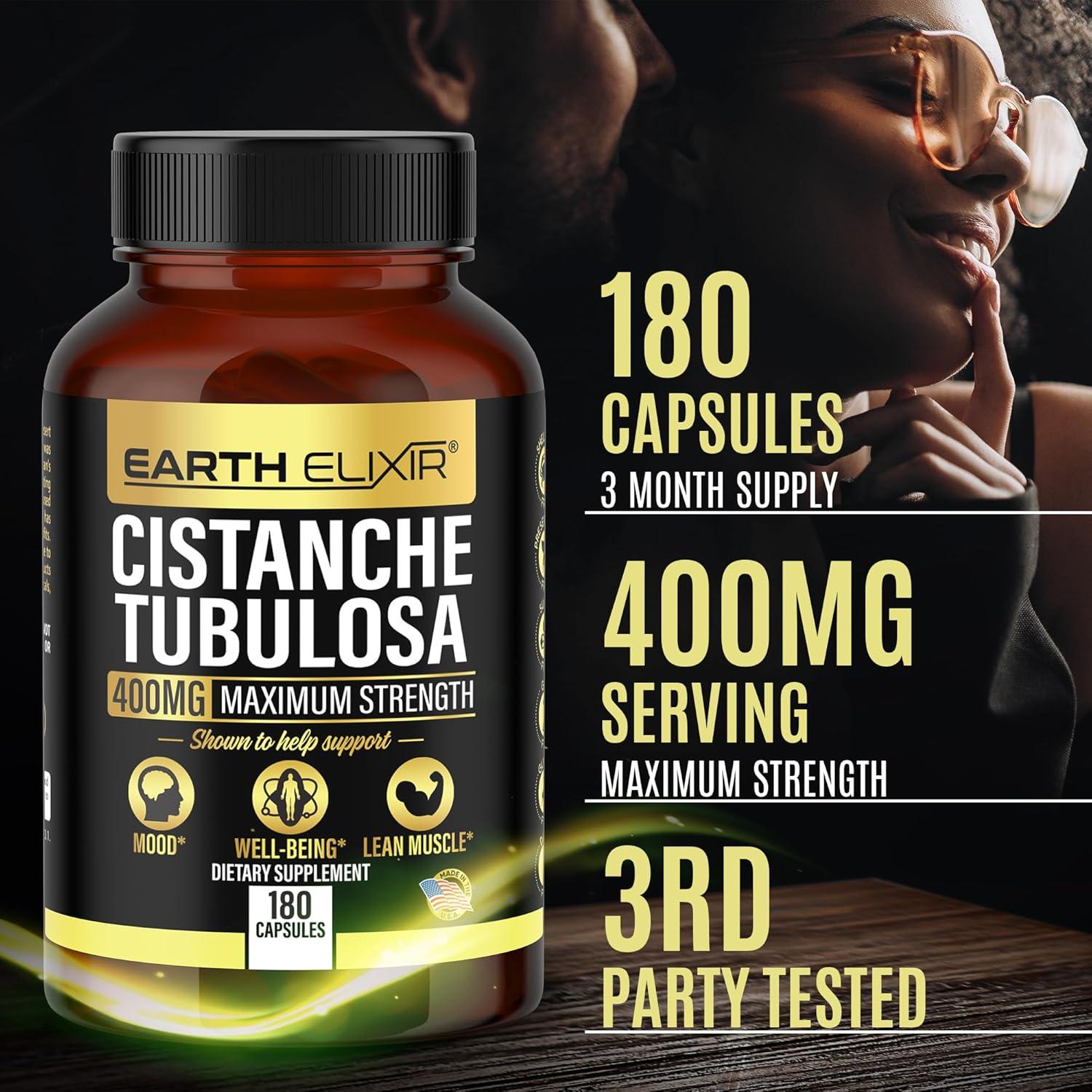 Suplemento de Cistanche Tubulosa 400 mg Earth Elixir 180 Cápsulas