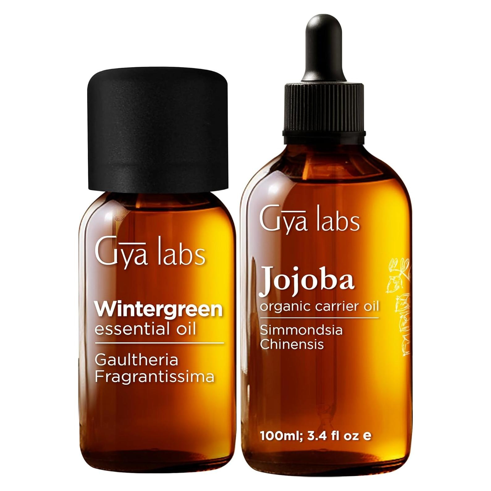 Set de Aceites Esenciales Gya Labs: Gaulteria 10ml y Jojoba 100ml