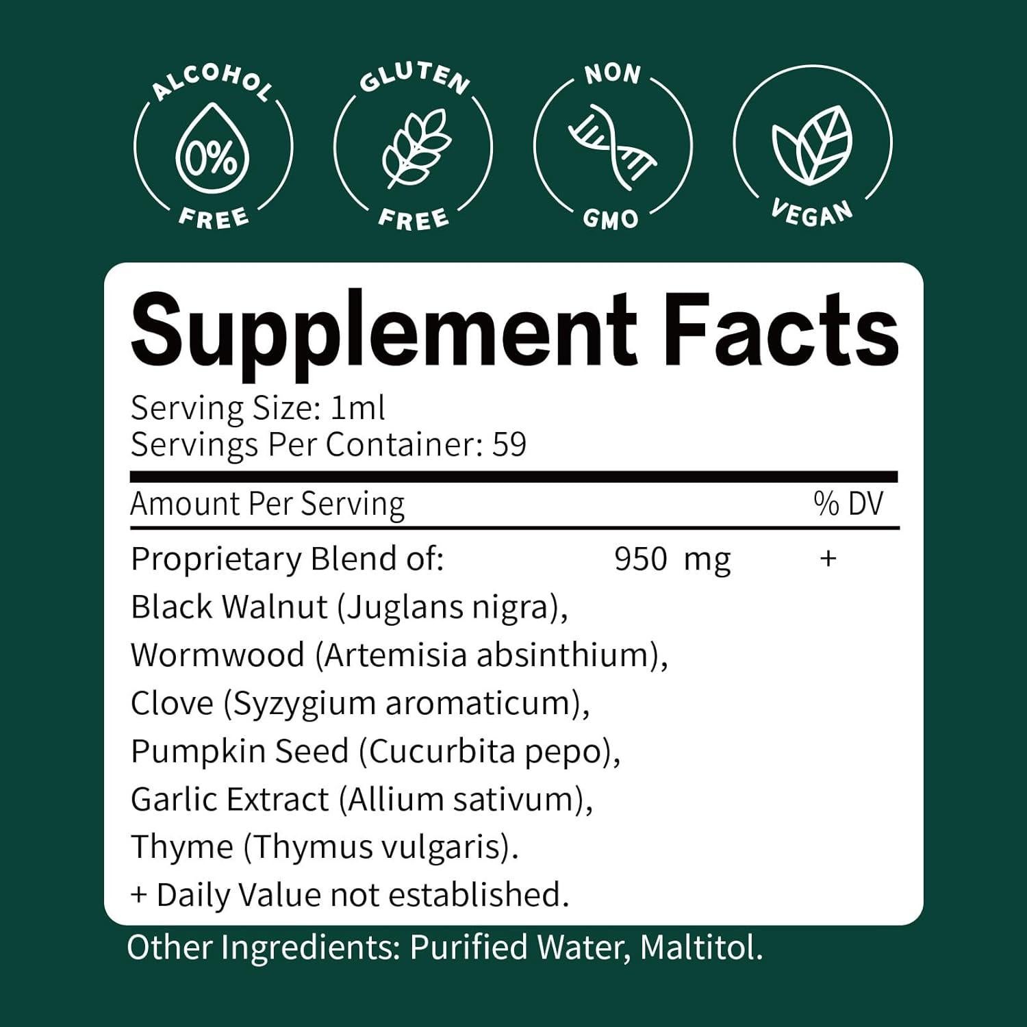 Extracto líquido de Nuez Negra y Ajenjo Orgánico 59 ml - Suplemento Digestivo