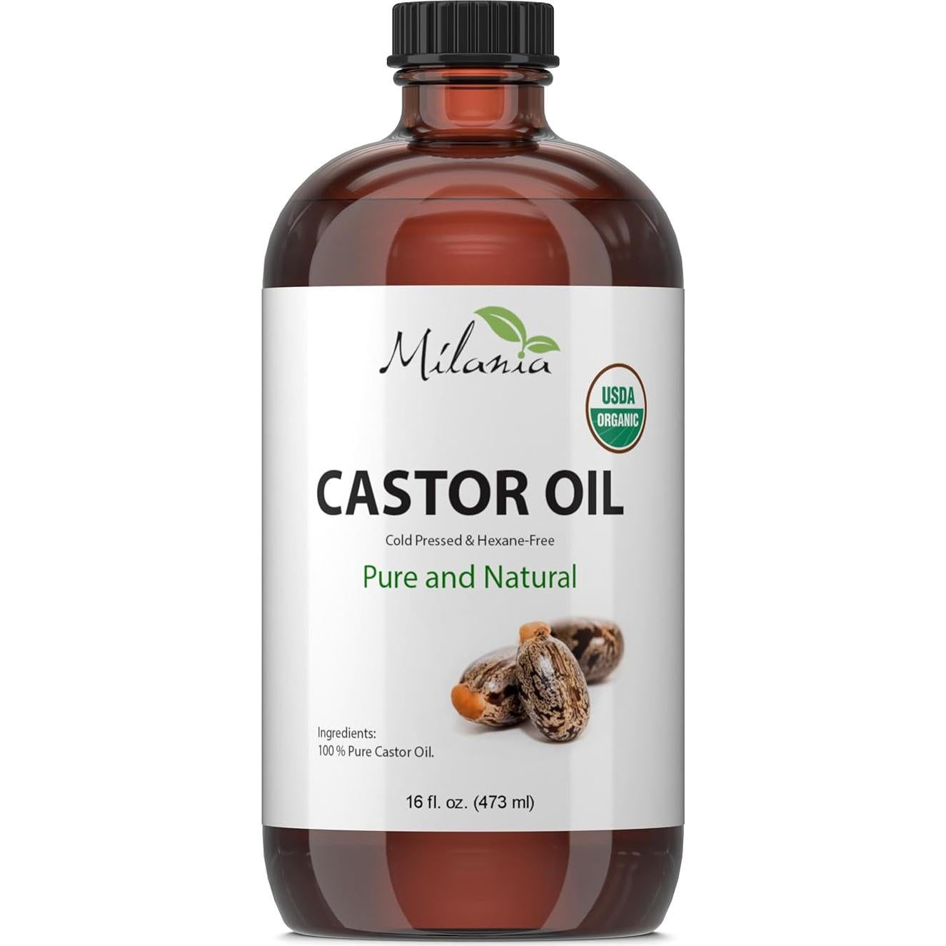 Aceite de Ricino Orgánico Milania 473 ml - Prensado en Frío