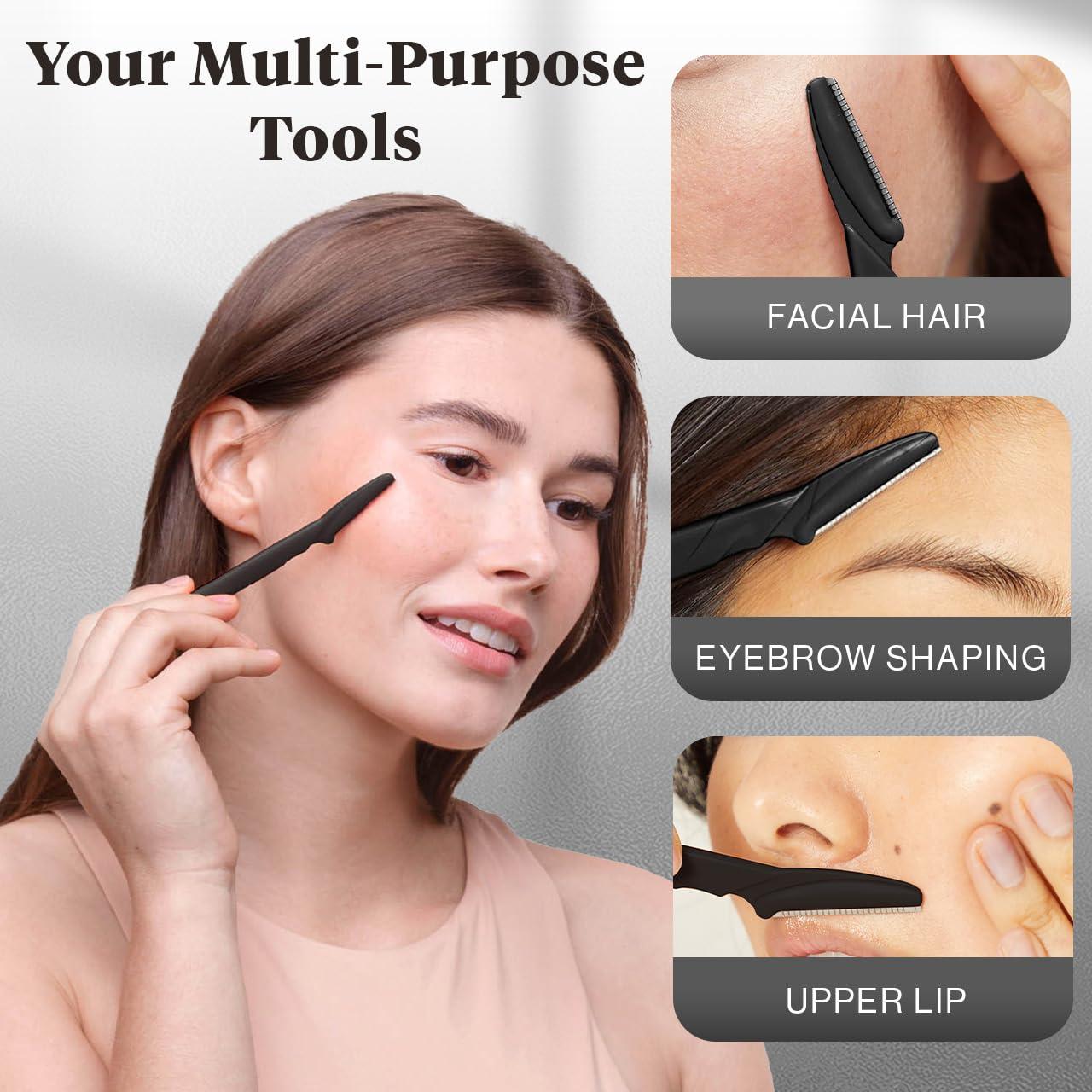 Afeitadoras Faciales Kitsch - Dermaplaning 6 Piezas Negro