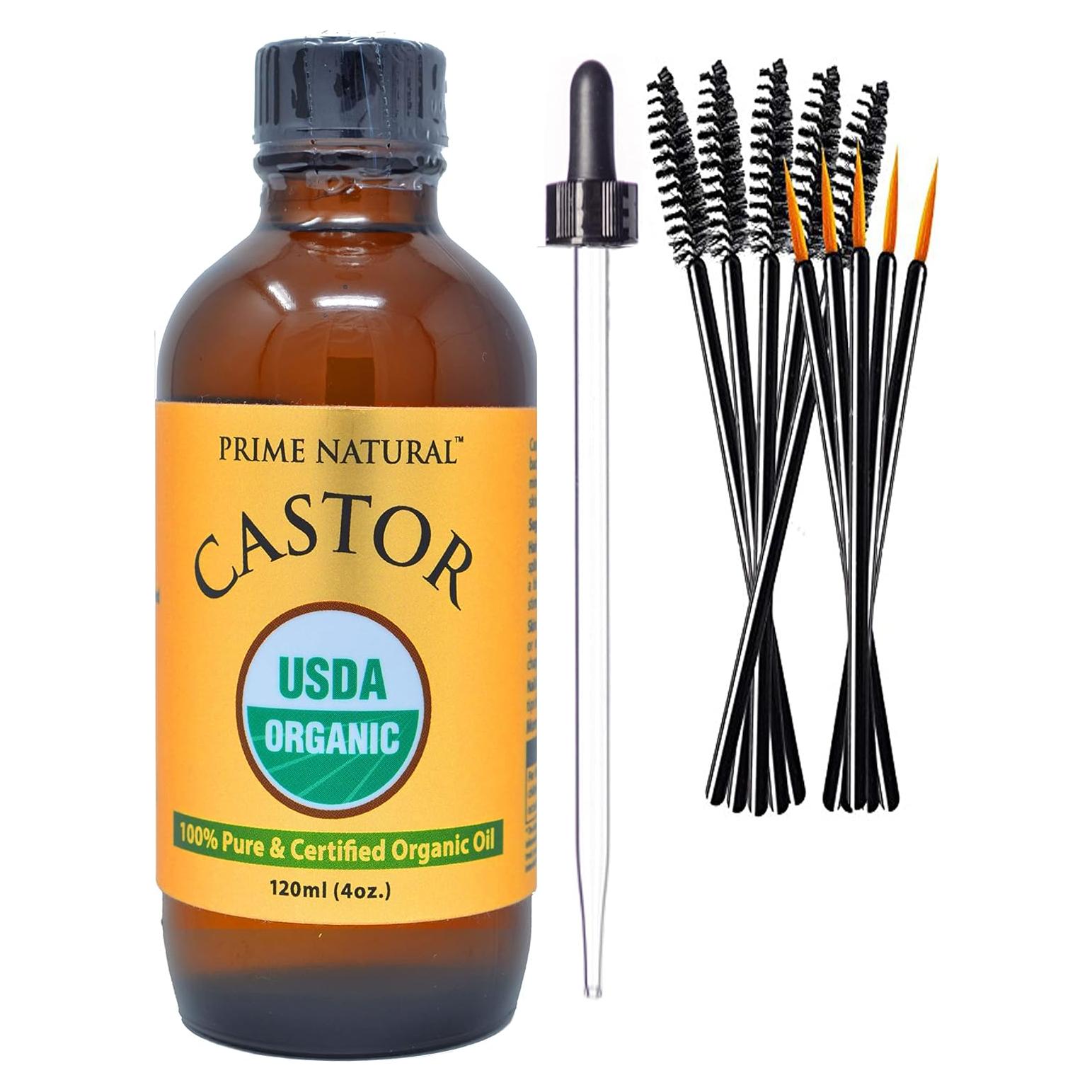 Aceite de Ricino Orgánico Prime Natural 120ml - Estimula Pestañas y Cabello