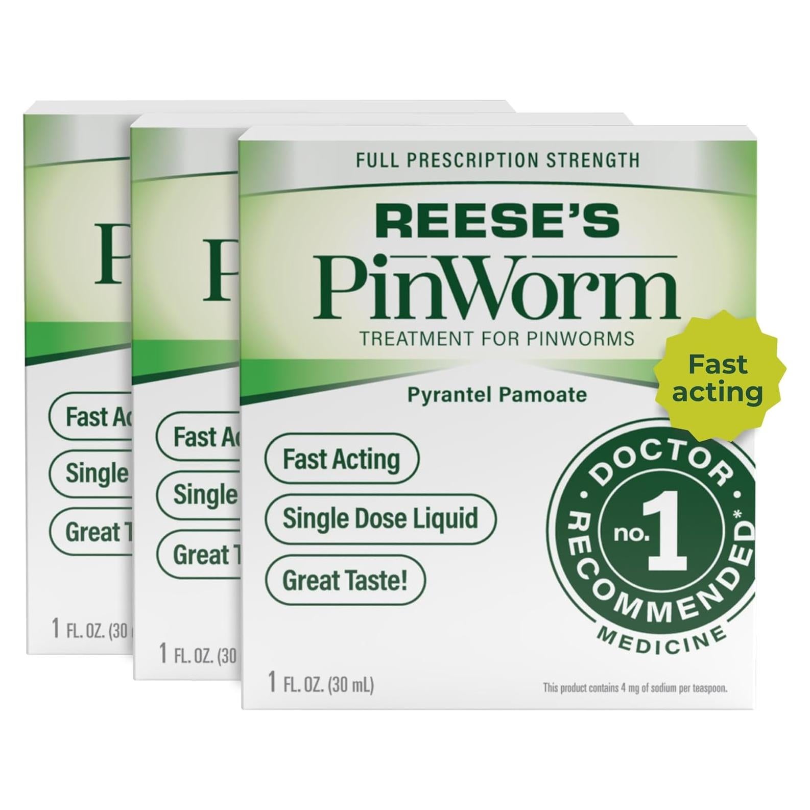 Medicamento para Oxiuros REESE'S Líquido 3x1 Oz Sabor Plátano