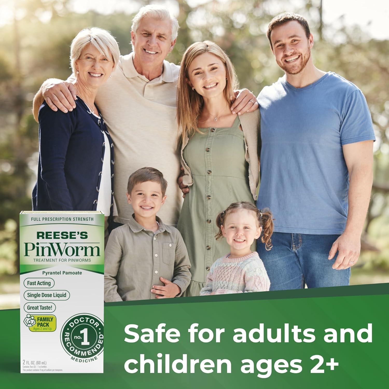 Medicamento para Oxiuros REESE'S Líquido 3x1 Oz Sabor Plátano