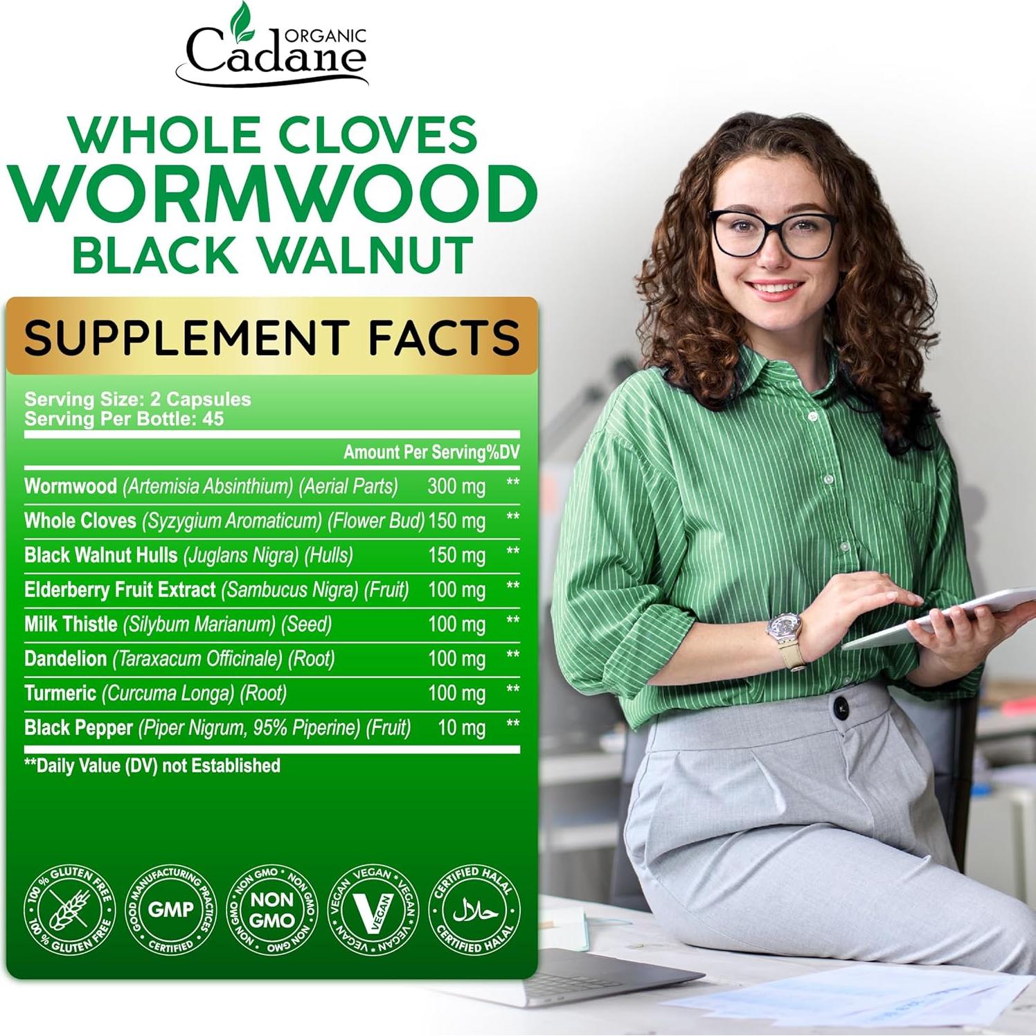 Cápsulas Digestivas Herbal Organic Cadane | 90 Unidades | No OGM, Vegano