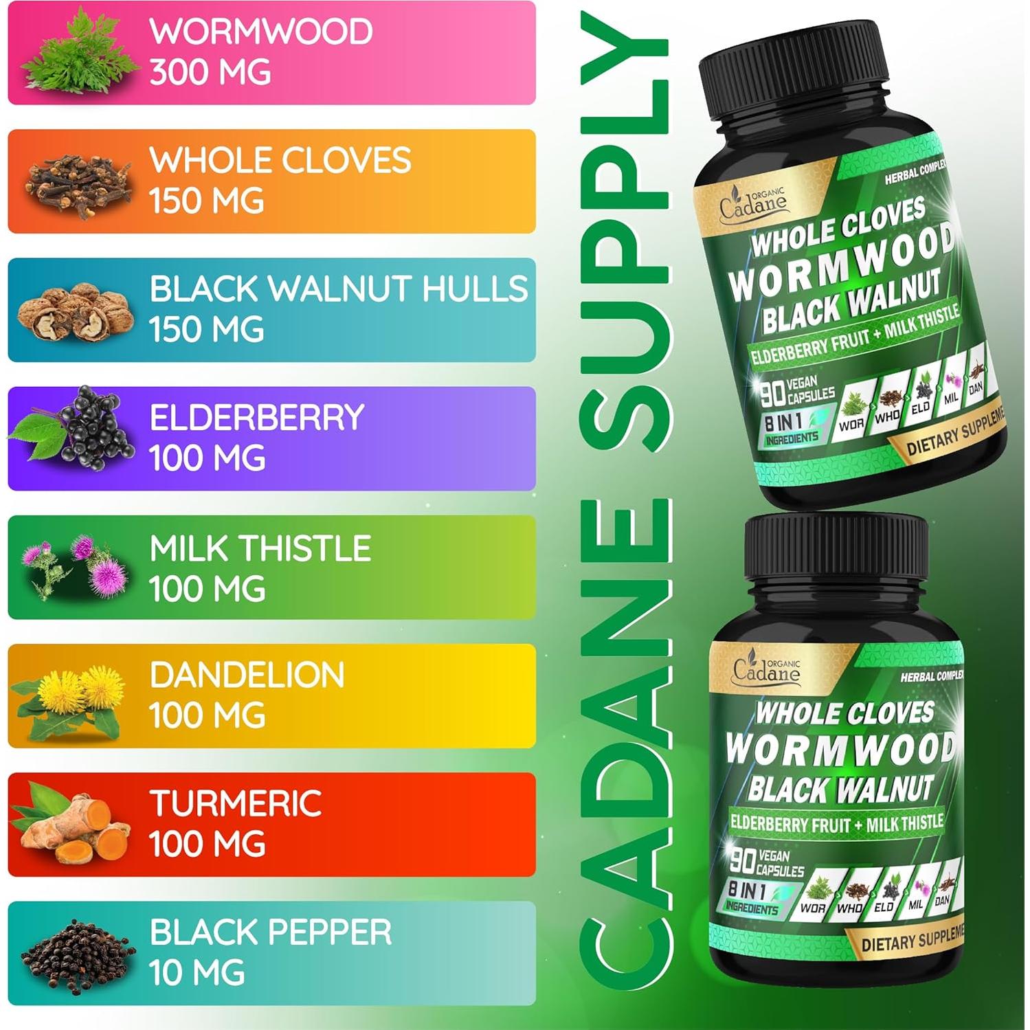 Cápsulas Digestivas Herbal Organic Cadane | 90 Unidades | No OGM, Vegano