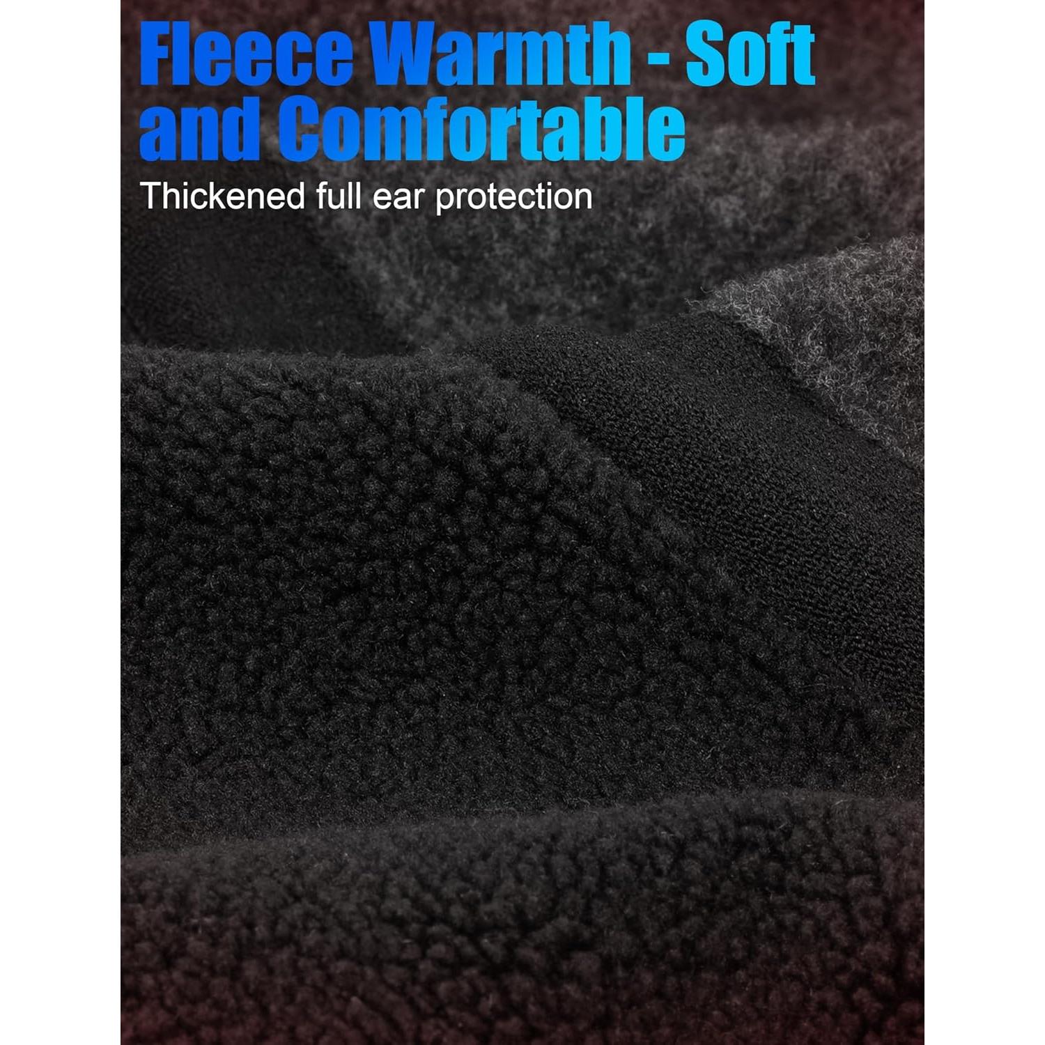 Gorro de Ciclismo MELASA de Forro Polar Negro para Invierno