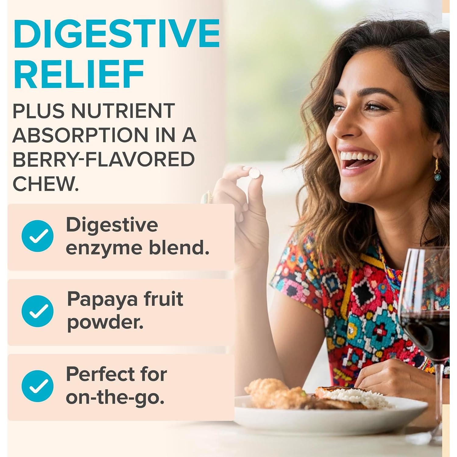 Enzimas Masticables de Papaya Zenwise - 30 Tabletas Digestivas