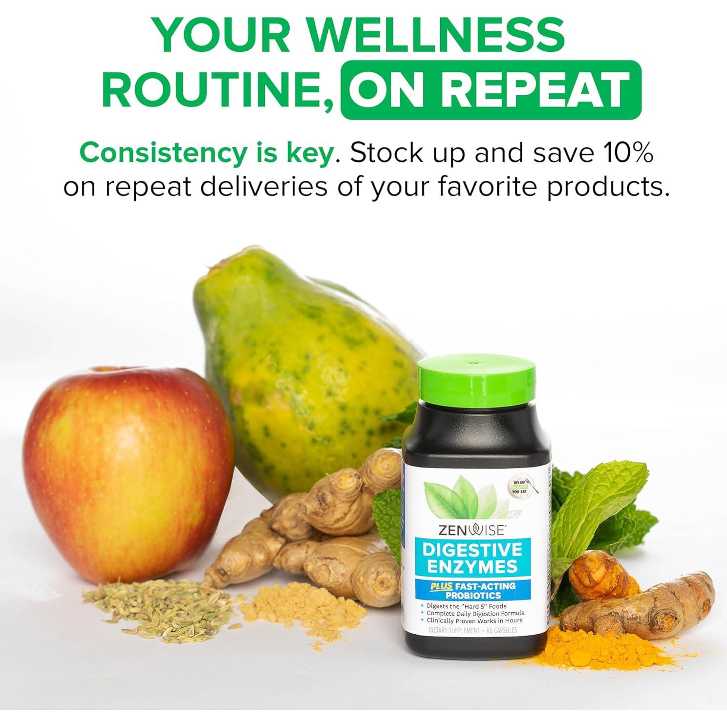 Enzimas Masticables de Papaya Zenwise - 30 Tabletas Digestivas