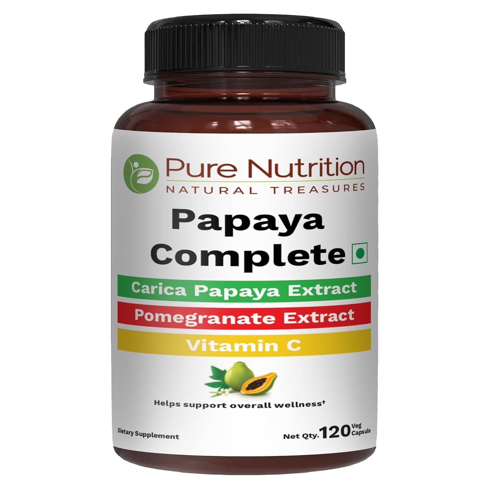 Nutrición Pura Papaya Completa 120 Caps | Extracto Natural
