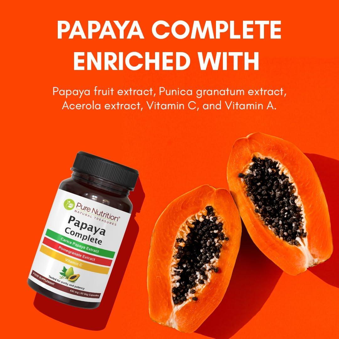 Nutrición Pura Papaya Completa 120 Caps | Extracto Natural