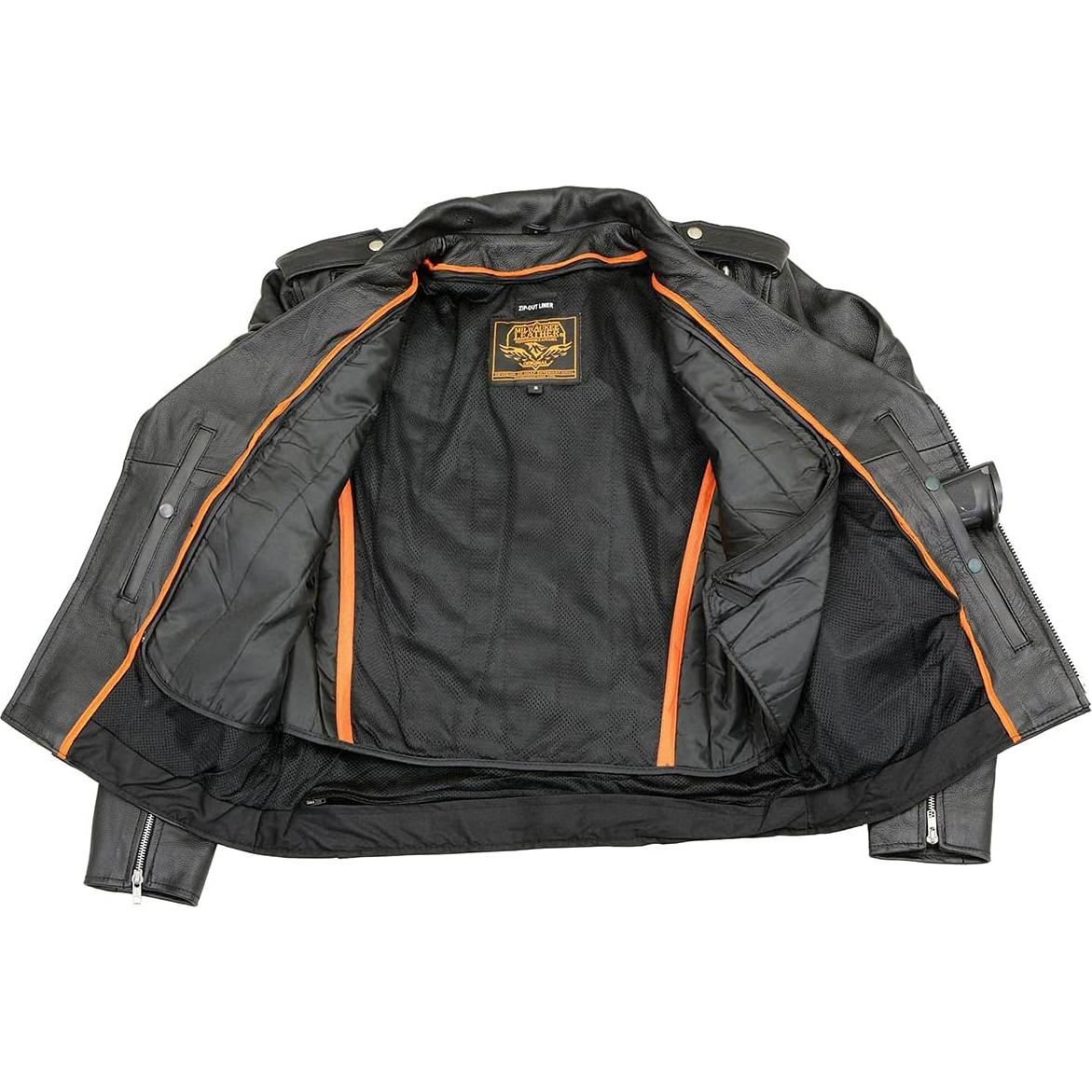 Chaqueta de Cuero para Hombre Milwaukee Leather LKM1775 Negra