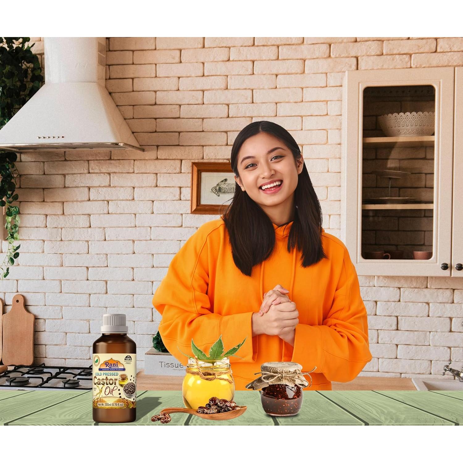 Aceite de Ricino Rani 200ml Prensado en Frío 100% Natural