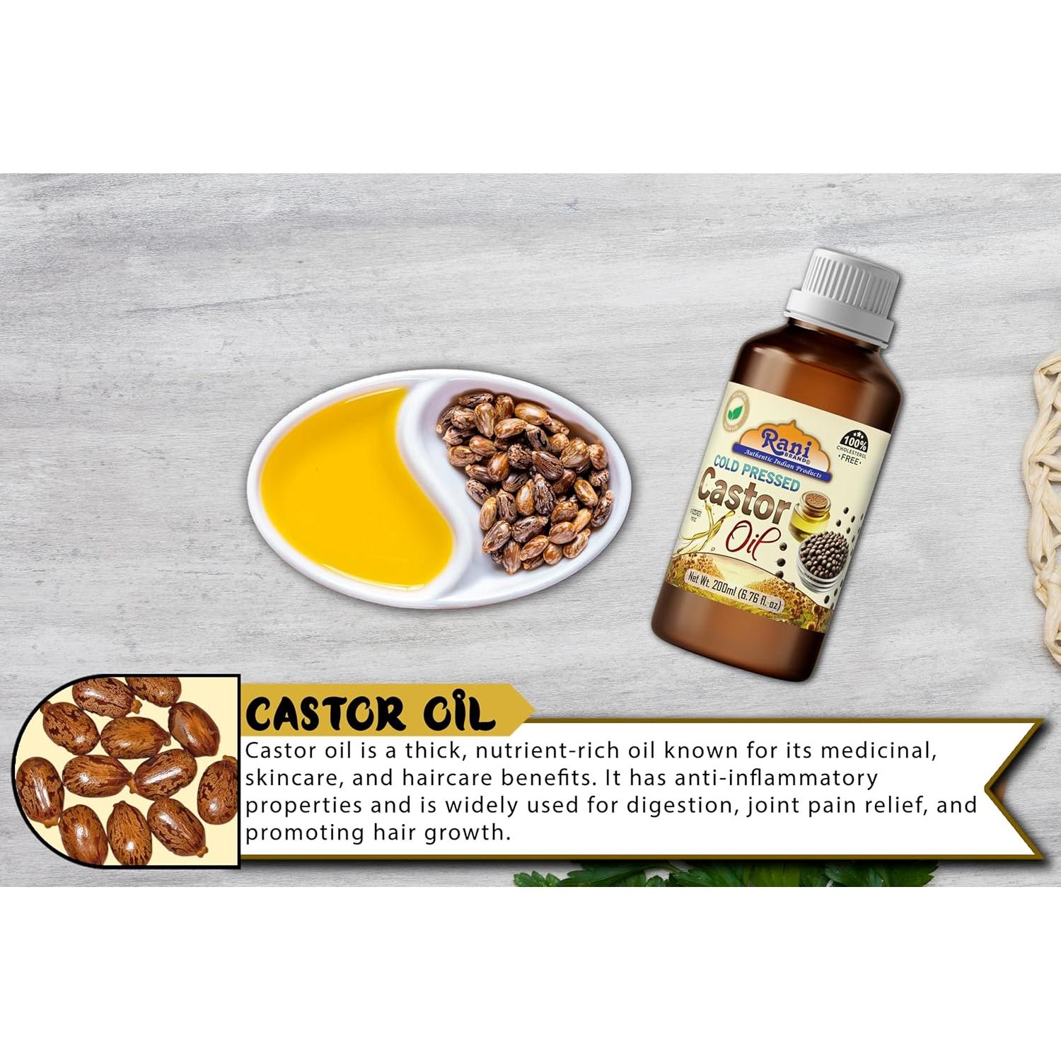 Aceite de Ricino Rani 200ml Prensado en Frío 100% Natural