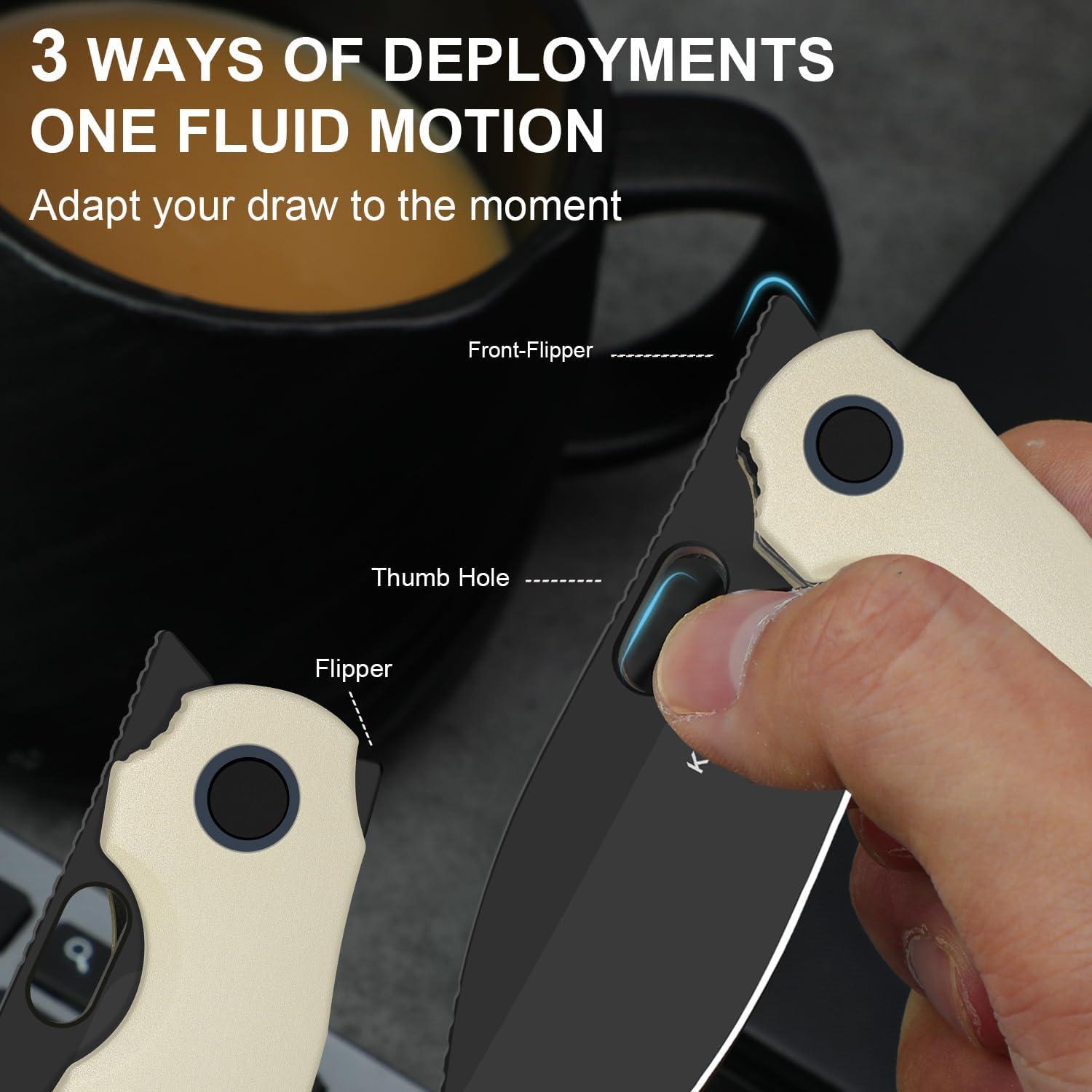 Cuchillo de bolsillo Kizer Seagull EDC 7.47 cm Aluminio Plegable