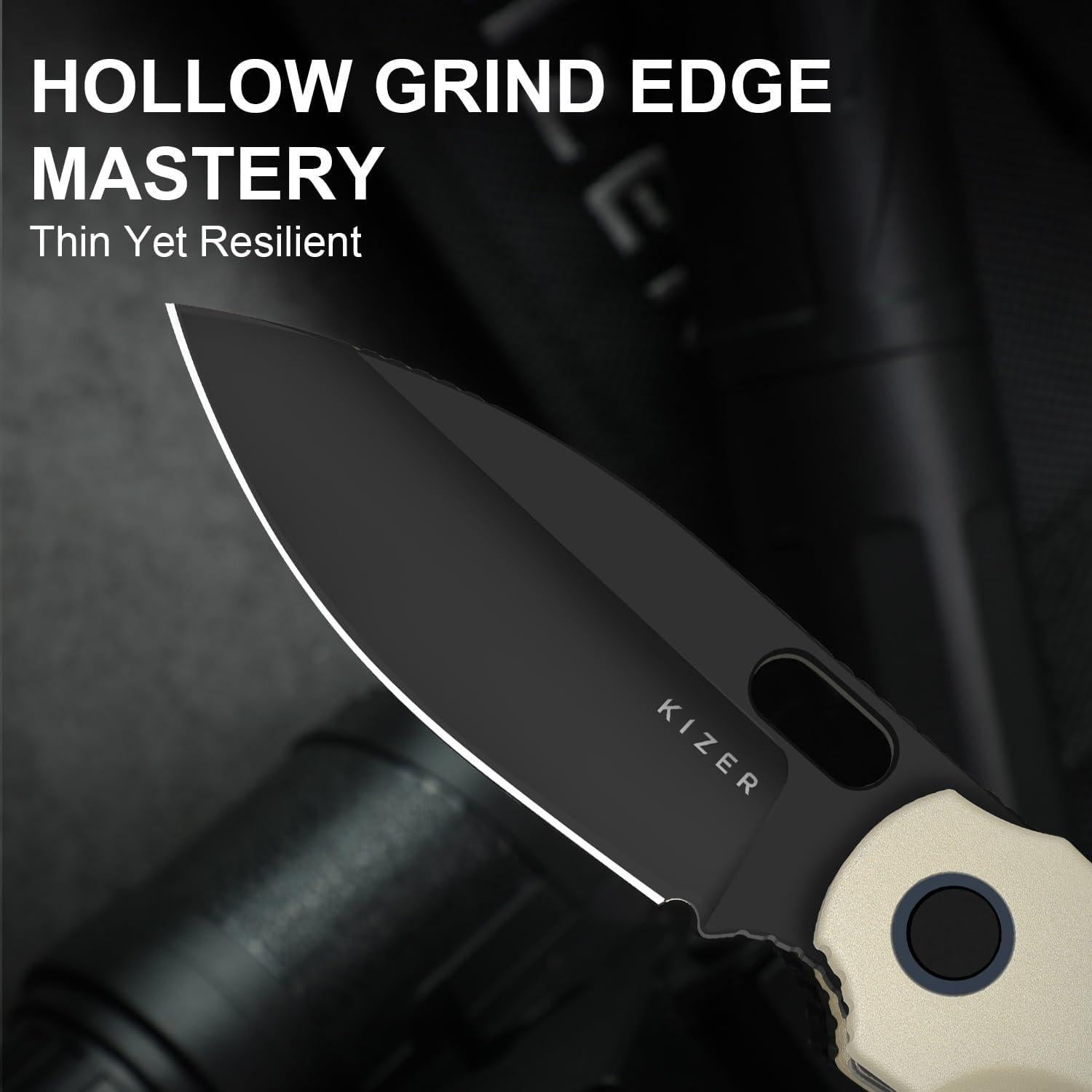 Cuchillo de bolsillo Kizer Seagull EDC 7.47 cm Aluminio Plegable