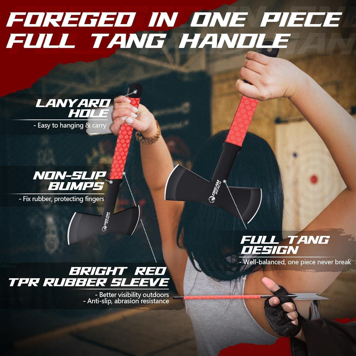 Juego de Hachas de Lanzamiento Dream Reach 3PCS Doble Cara