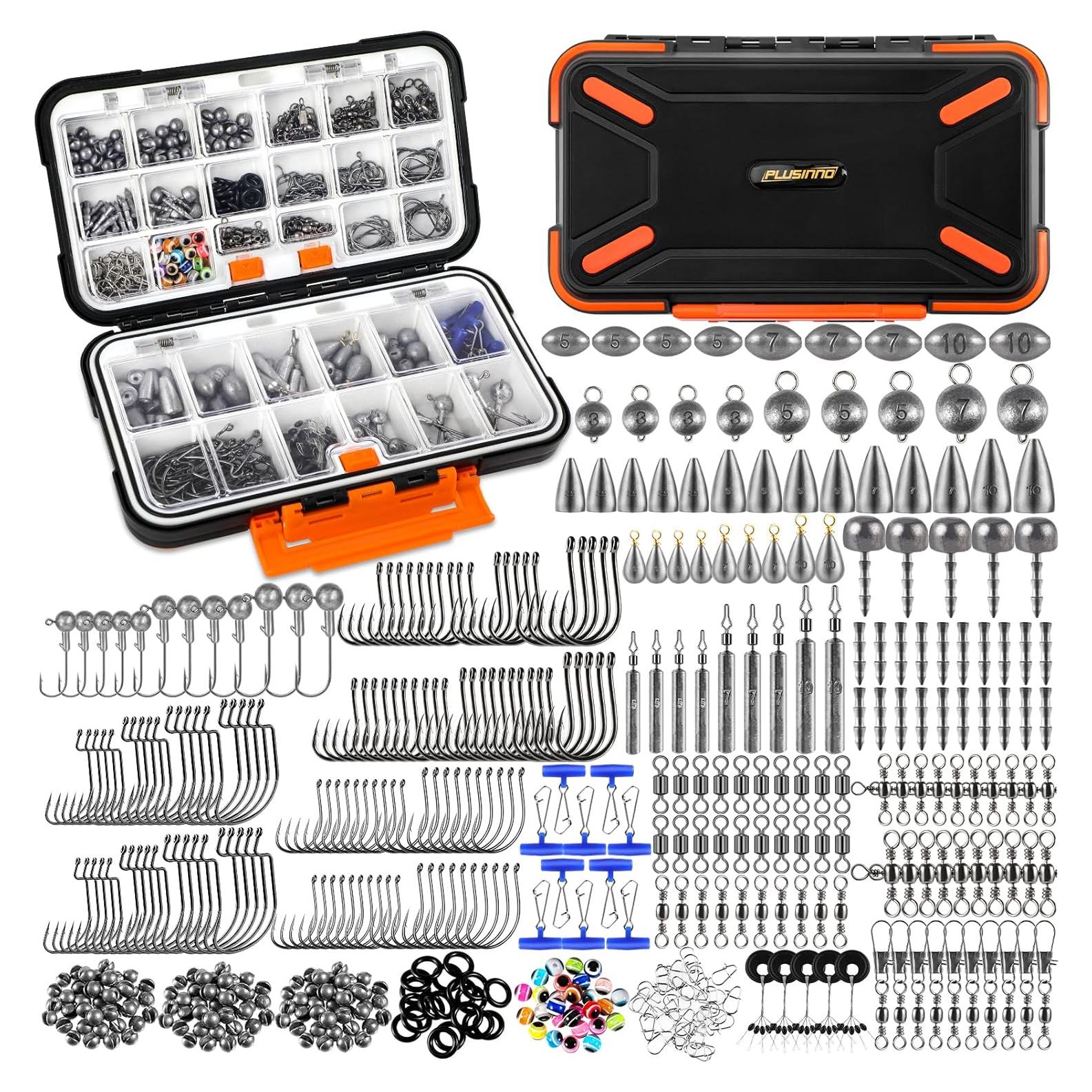 Kit de Pesca PLUSINNO 397pcs con Cebo y Accesorios