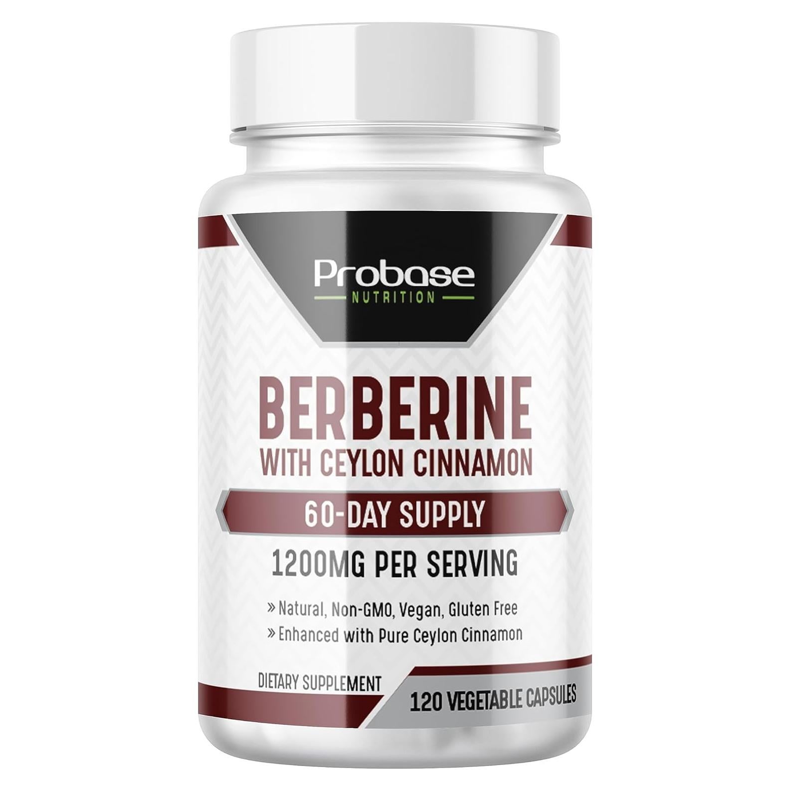 Suplemento de Berberina Probase Nutrition 1200mg - 120 Cápsulas Veganas