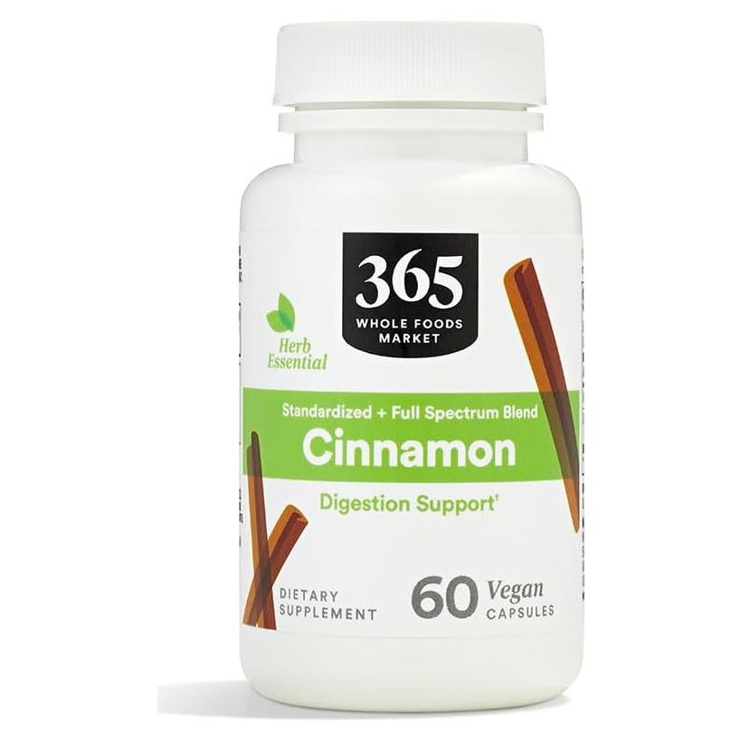 Suplemento de Canela 365 Whole Foods 60 Cápsulas Veganas
