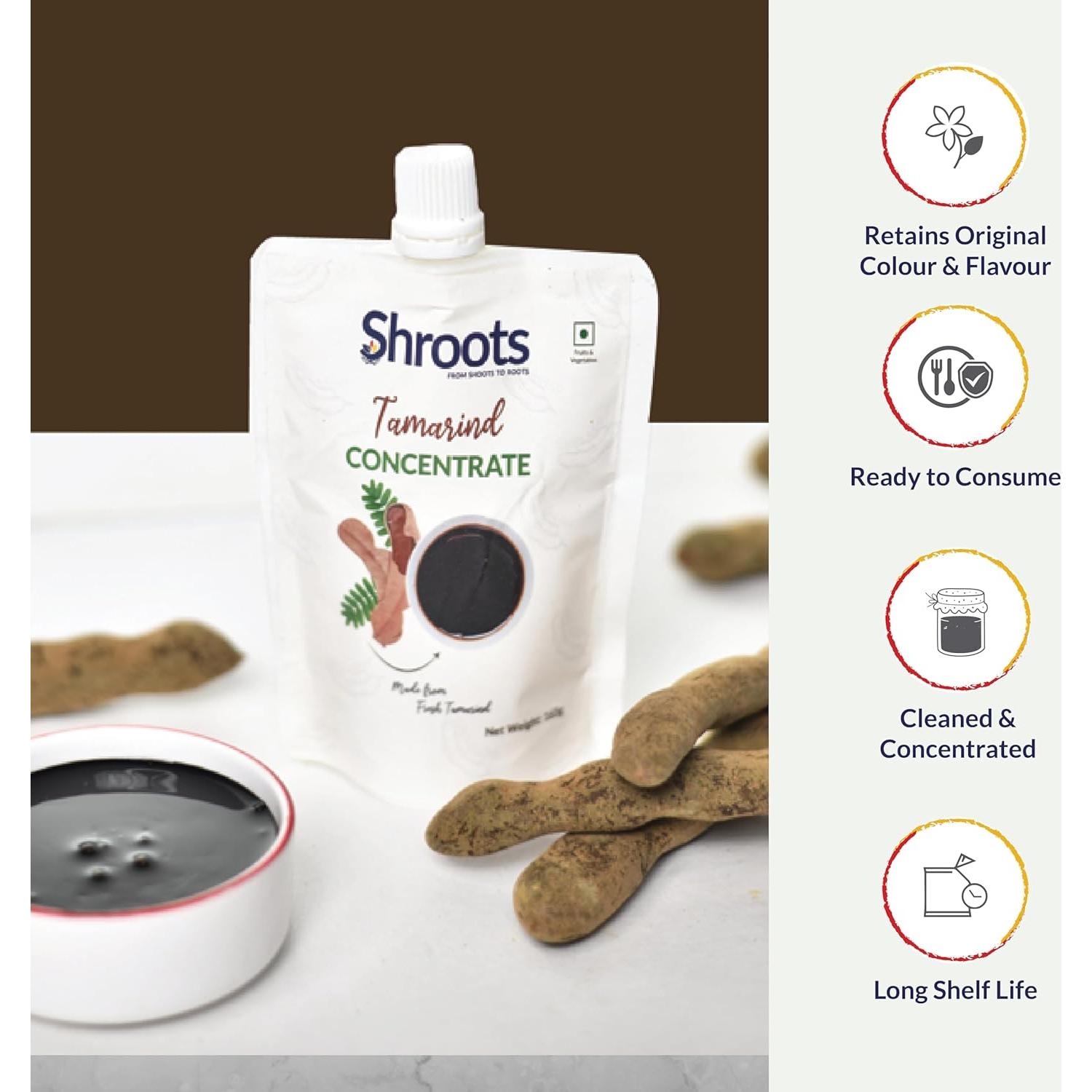 Pasta de Tamarindo Shroots Pura 165 g - Sin Azúcar, Sin Gluten