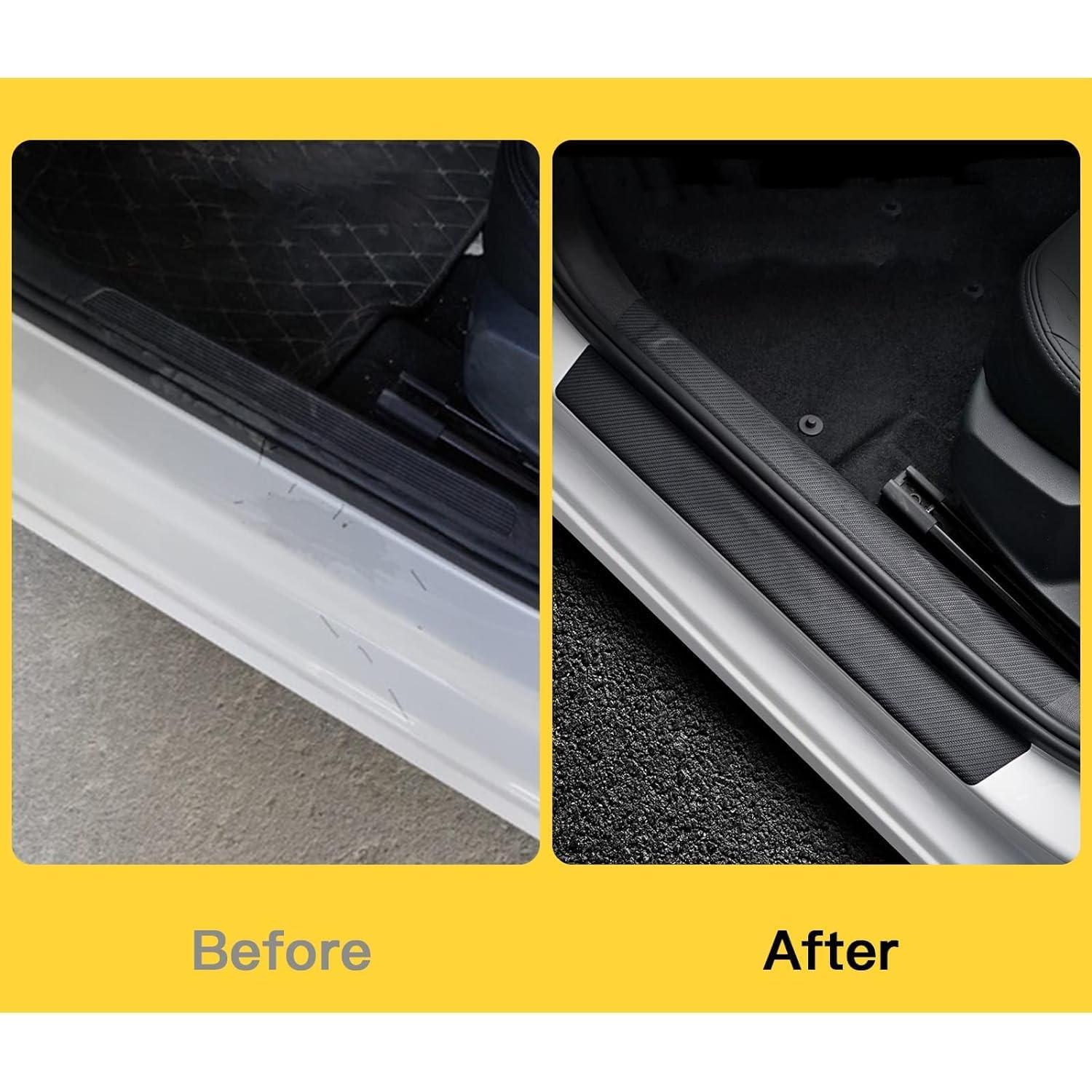 Protectores de umbral de puerta HOCHESLO fibra carbono 5 piezas