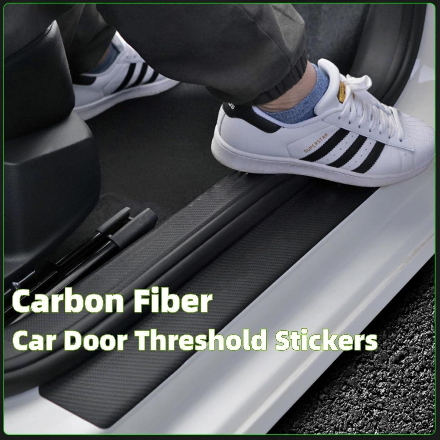 Protectores de umbral de puerta HOCHESLO fibra carbono 5 piezas