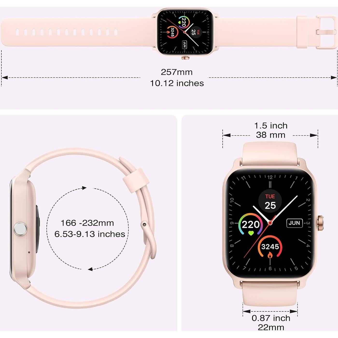 Reloj Inteligente Fitpolo Rosa 1.8" HD Bluetooth IP68