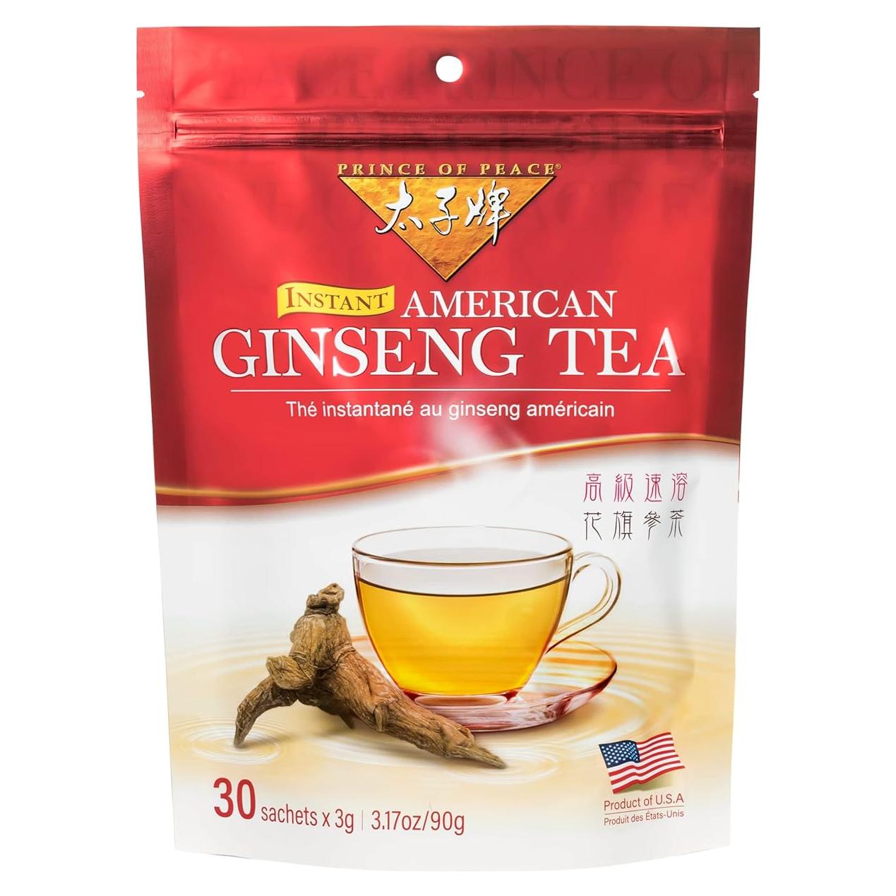 Té Instantáneo Príncipe de la Paz Ginseng Americano 30 Bolsitas